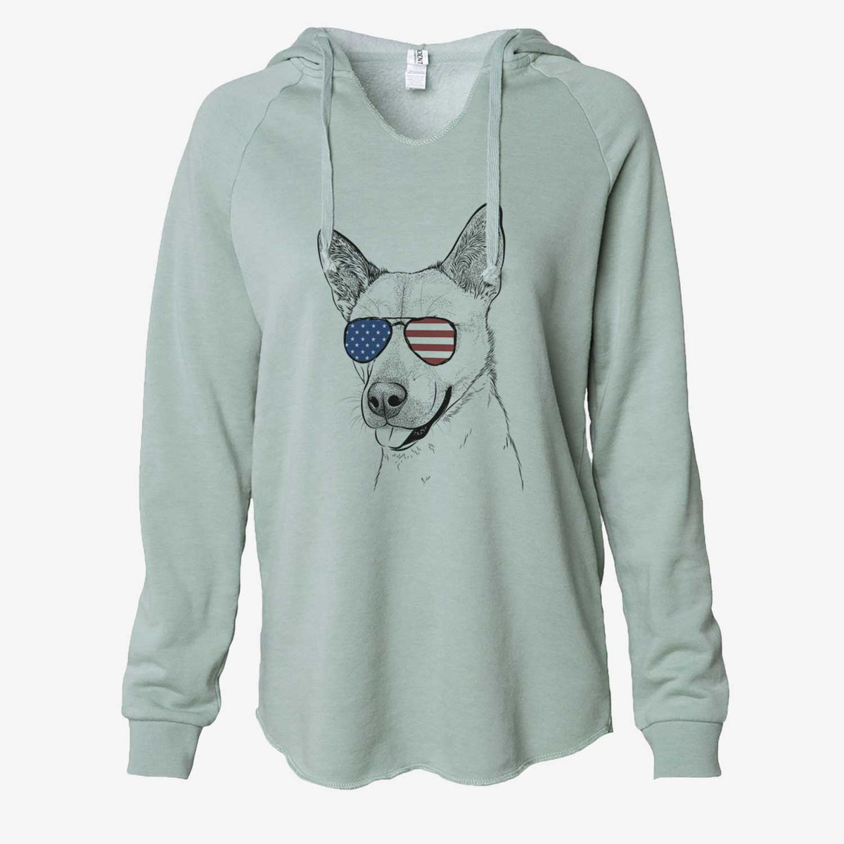 USA Kulfi the Jindo Shiba Inu Mix - Cali Wave Hooded Sweatshirt