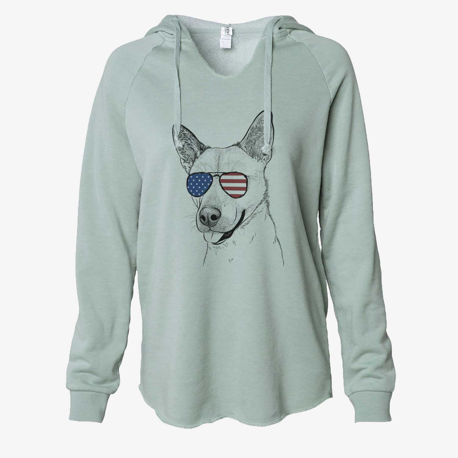 USA Kulfi the Jindo Shiba Inu Mix - Cali Wave Hooded Sweatshirt