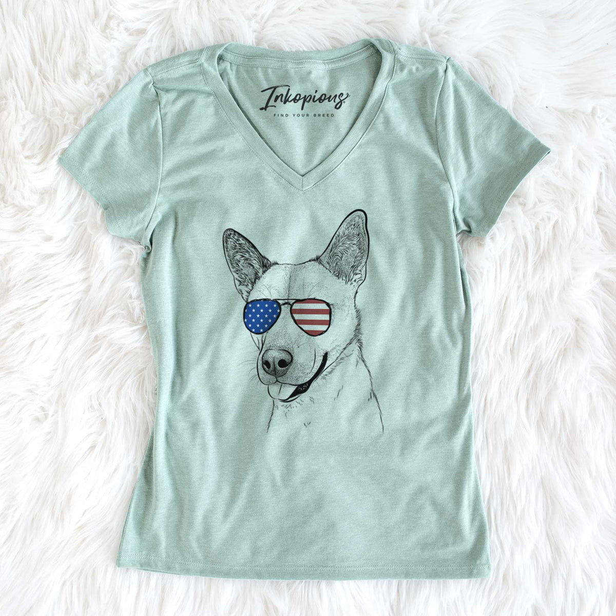 USA Kulfi the Jindo Shiba Inu Mix - Women's Perfect V-neck Shirt