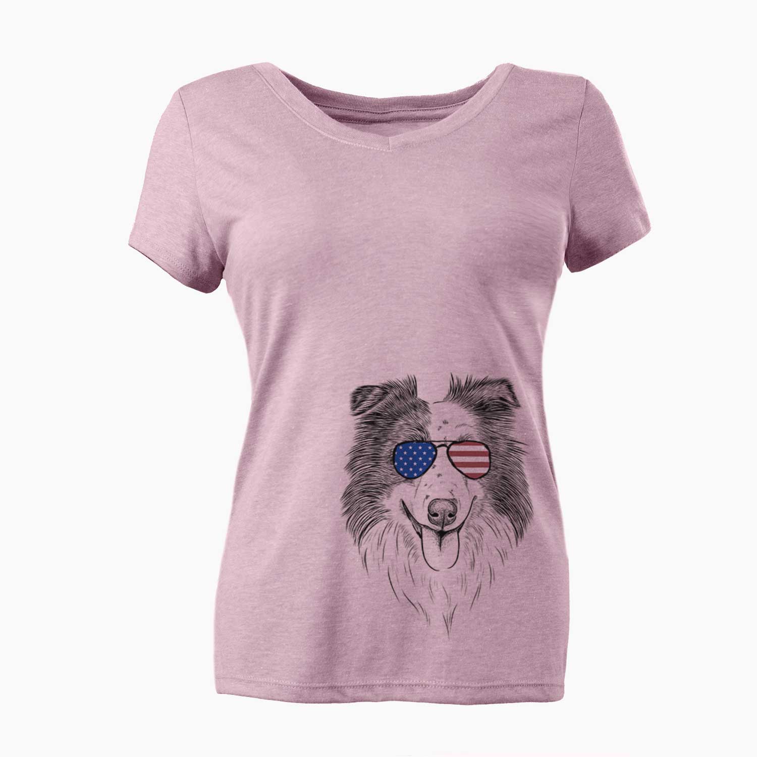 USA Lady Bug the Border Collie - Women's Perfect V-neck Shirt