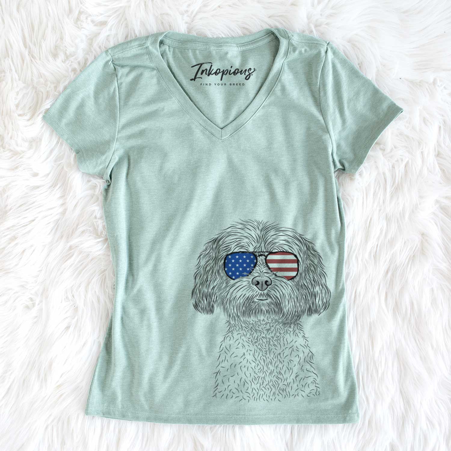 USA Lane the Lhasa Apso - Women's Perfect V-neck Shirt