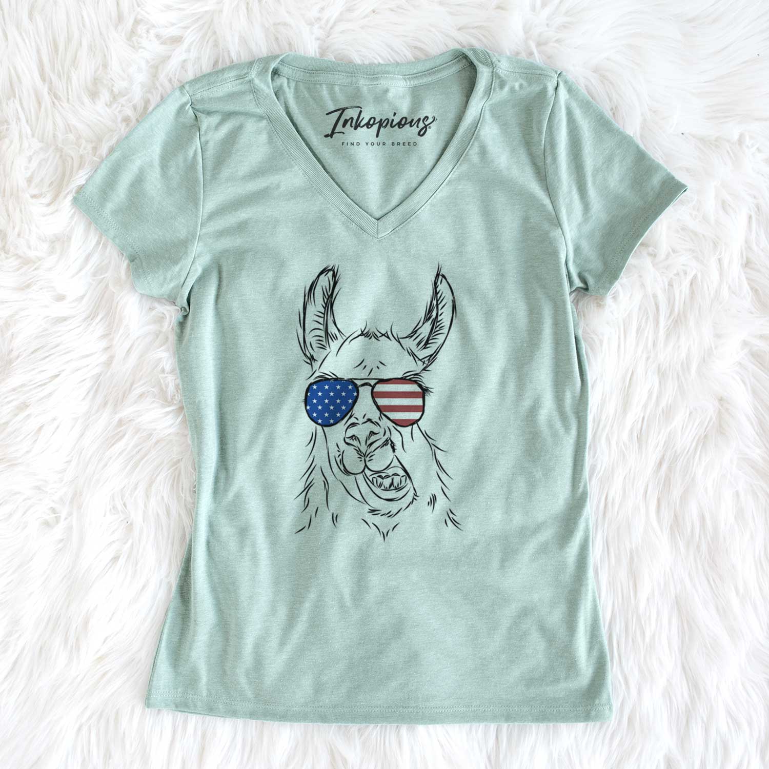 USA Larry the Llama - Women's Perfect V-neck Shirt