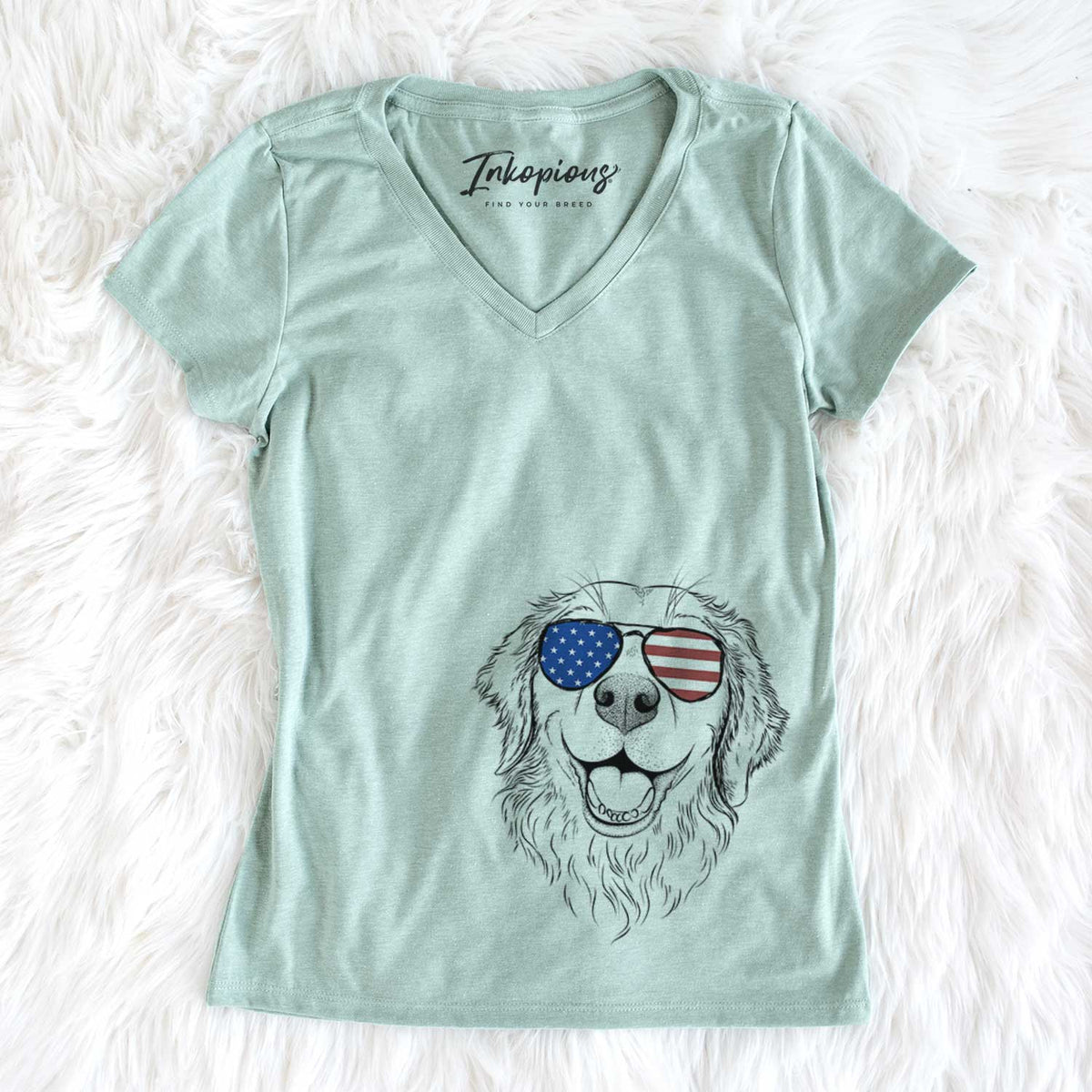 USA Legend the Golden Retriever - Women's Perfect V-neck Shirt
