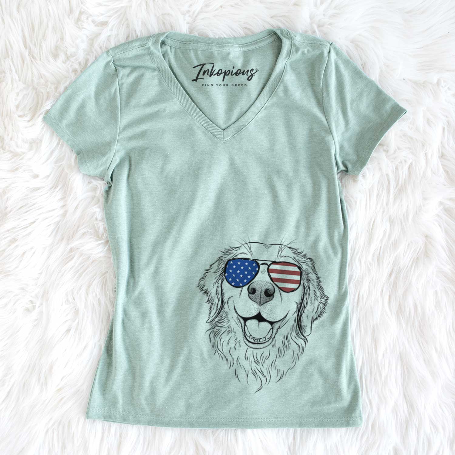 USA Legend the Golden Retriever - Women's Perfect V-neck Shirt