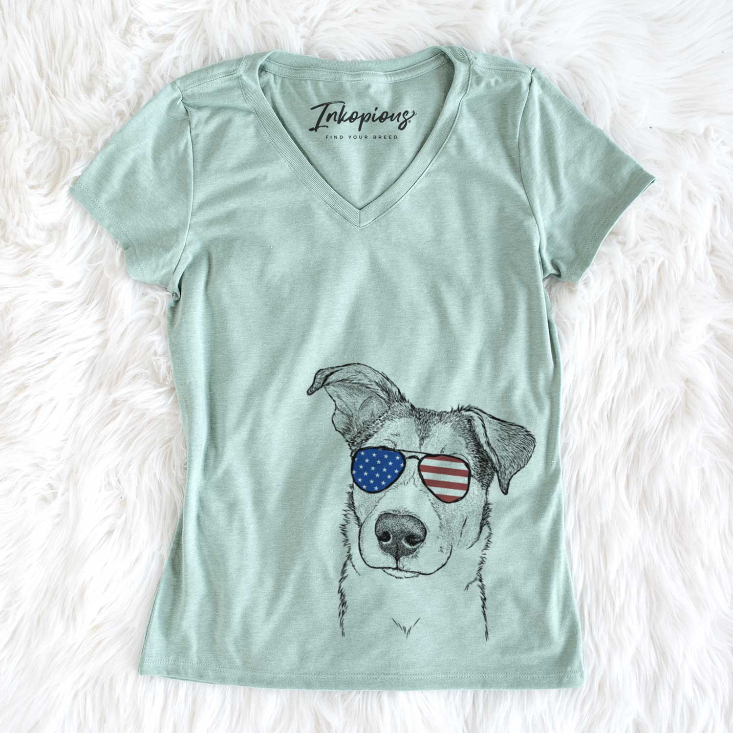 USA Leia the Mixed Breed - Women's Perfect V-neck Shirt