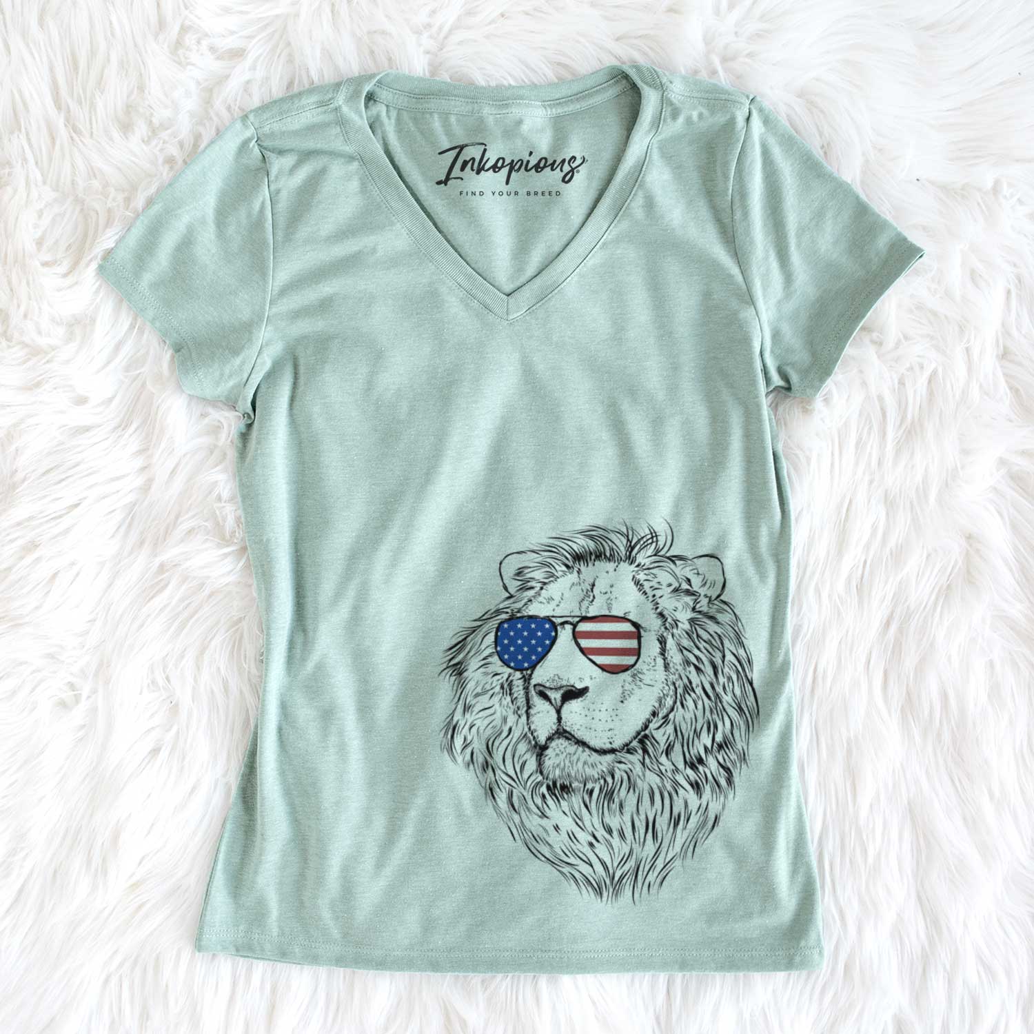 USA Lenny the Lion - Women's Perfect V-neck Shirt