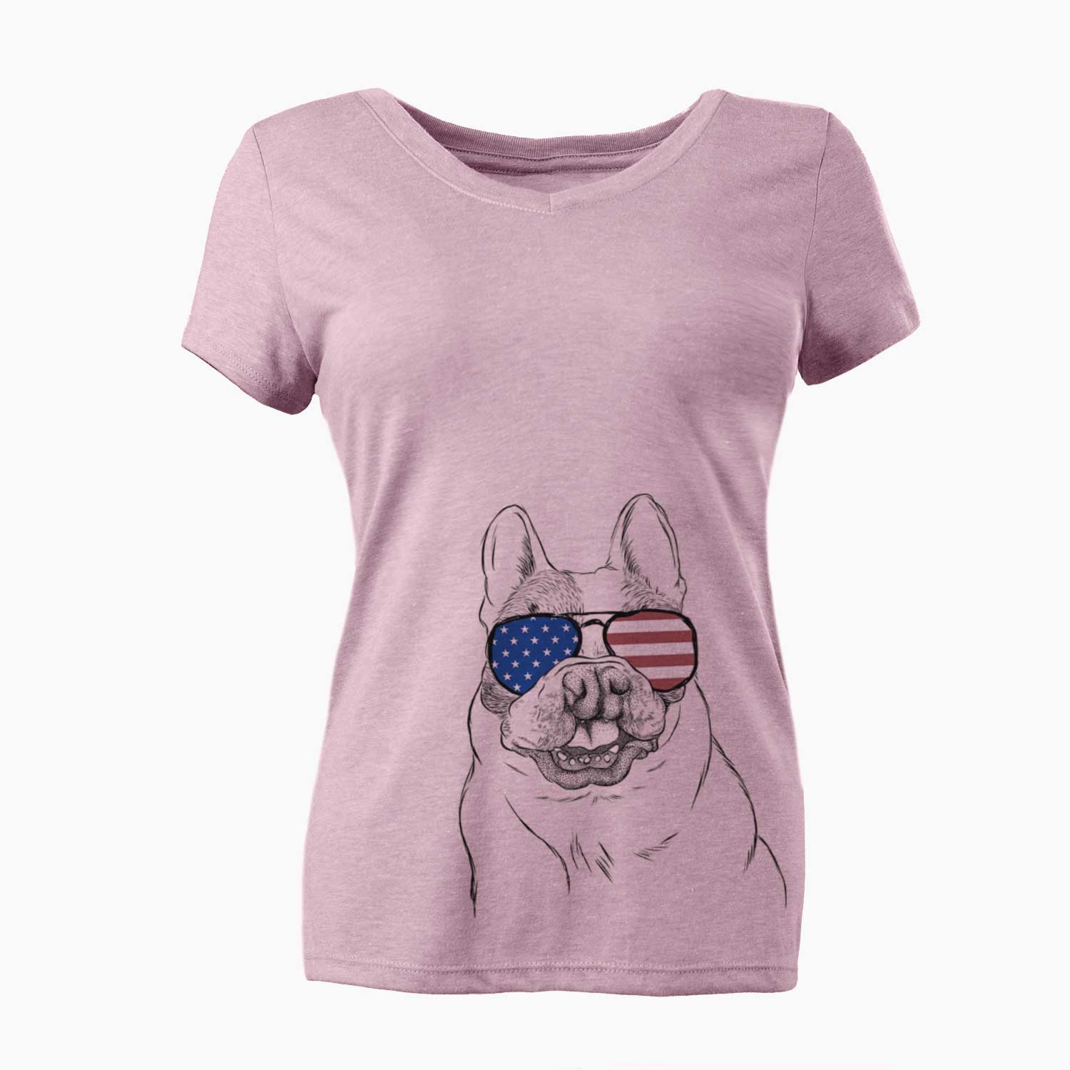 USA Lentil the French Bulldog - Women's Perfect V-neck Shirt