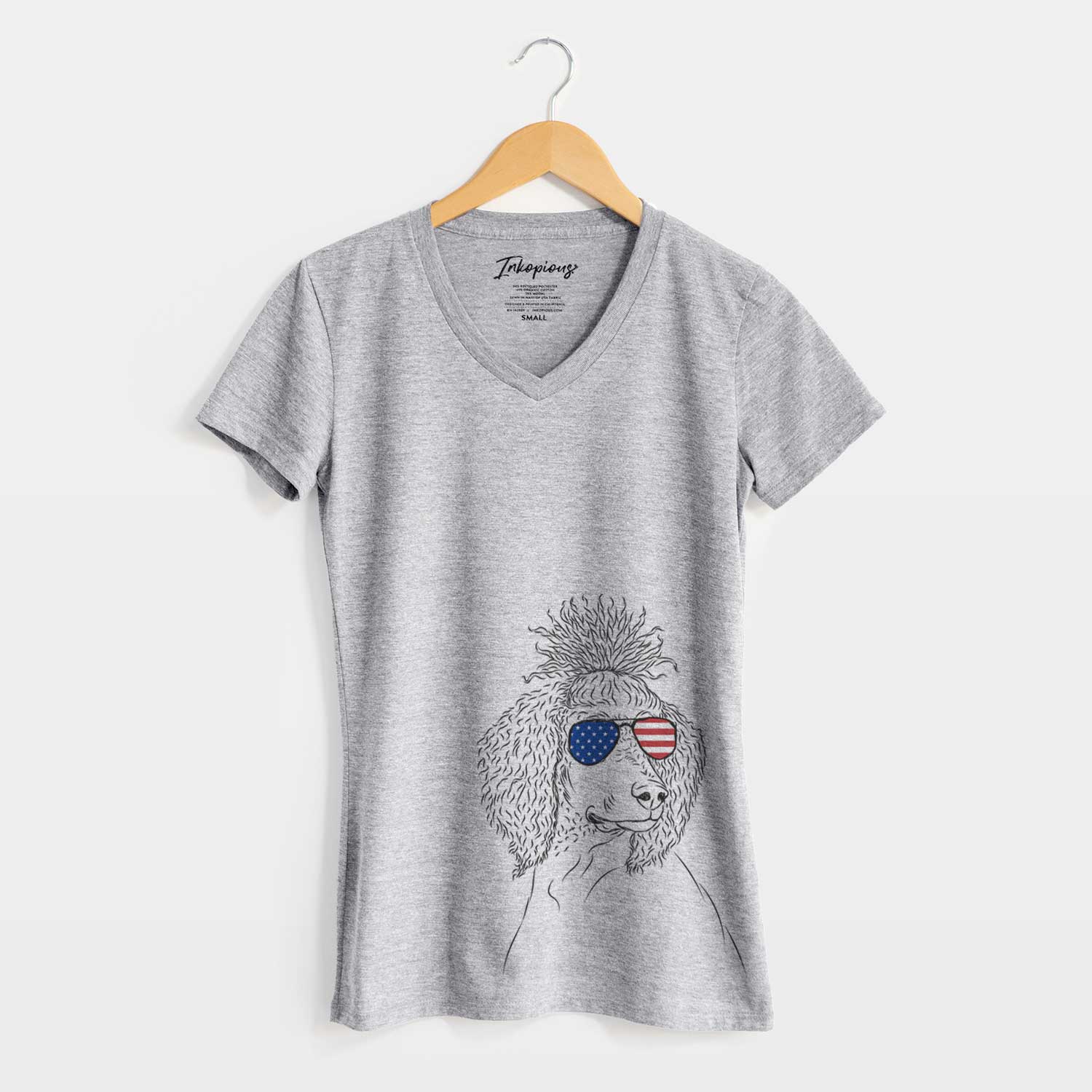 USA Leo the Poodle - Women's Perfect V-neck Shirt