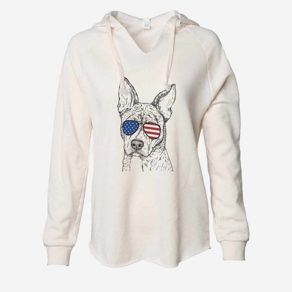 USA Leo the Ibizan Hound Bull Mastiff Mix - Cali Wave Hooded Sweatshirt