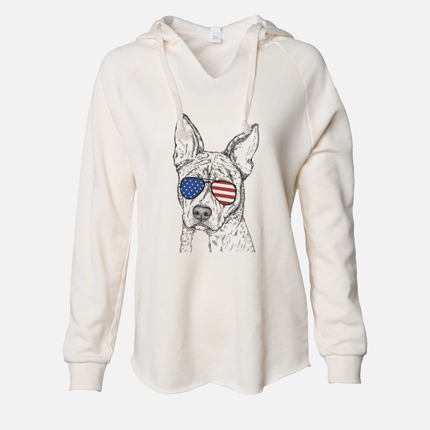 USA Leo the Ibizan Hound Bull Mastiff Mix - Cali Wave Hooded Sweatshirt