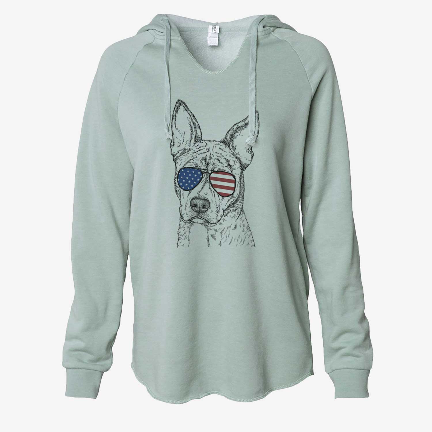 USA Leo the Ibizan Hound Bull Mastiff Mix - Cali Wave Hooded Sweatshirt