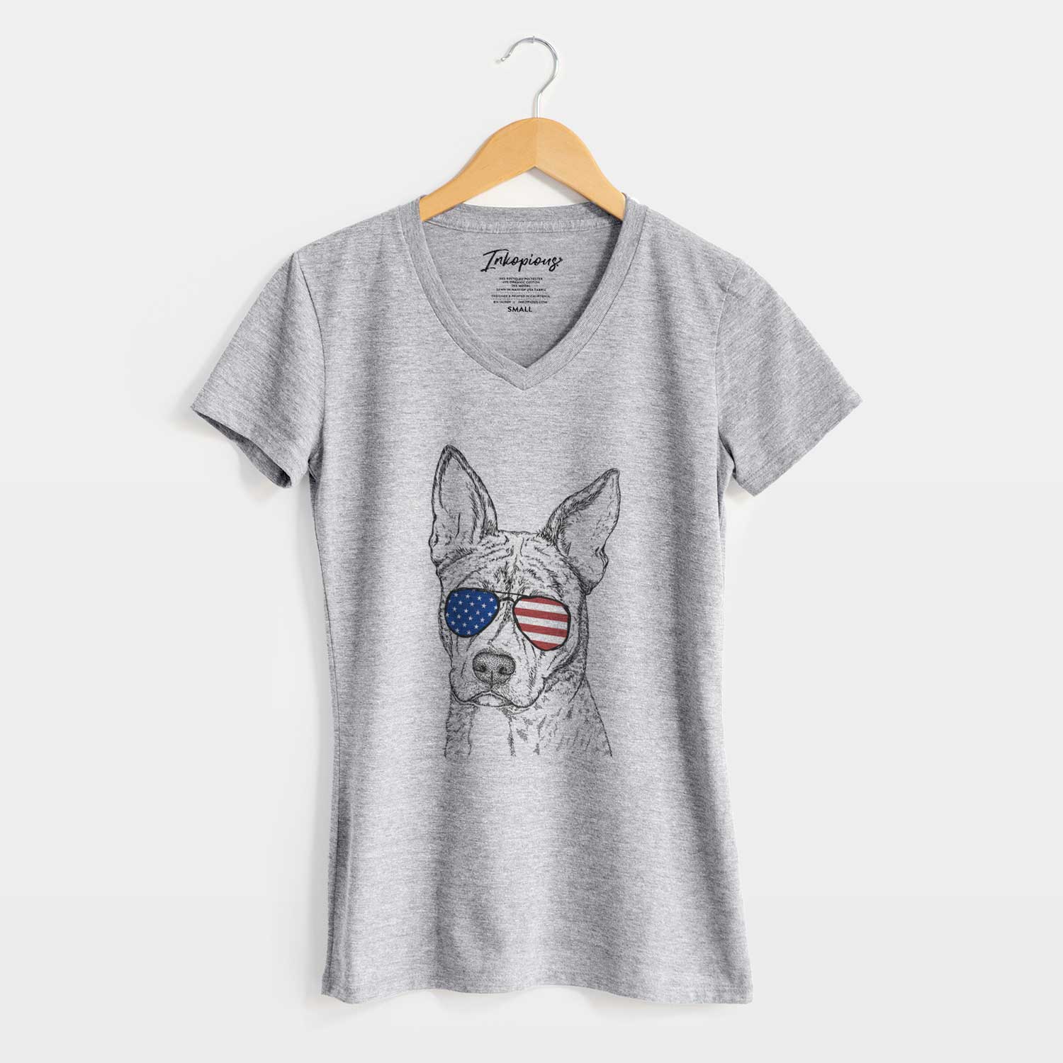 USA Leo the Ibizan Hound Bull Mastiff Mix - Women's Perfect V-neck Shirt