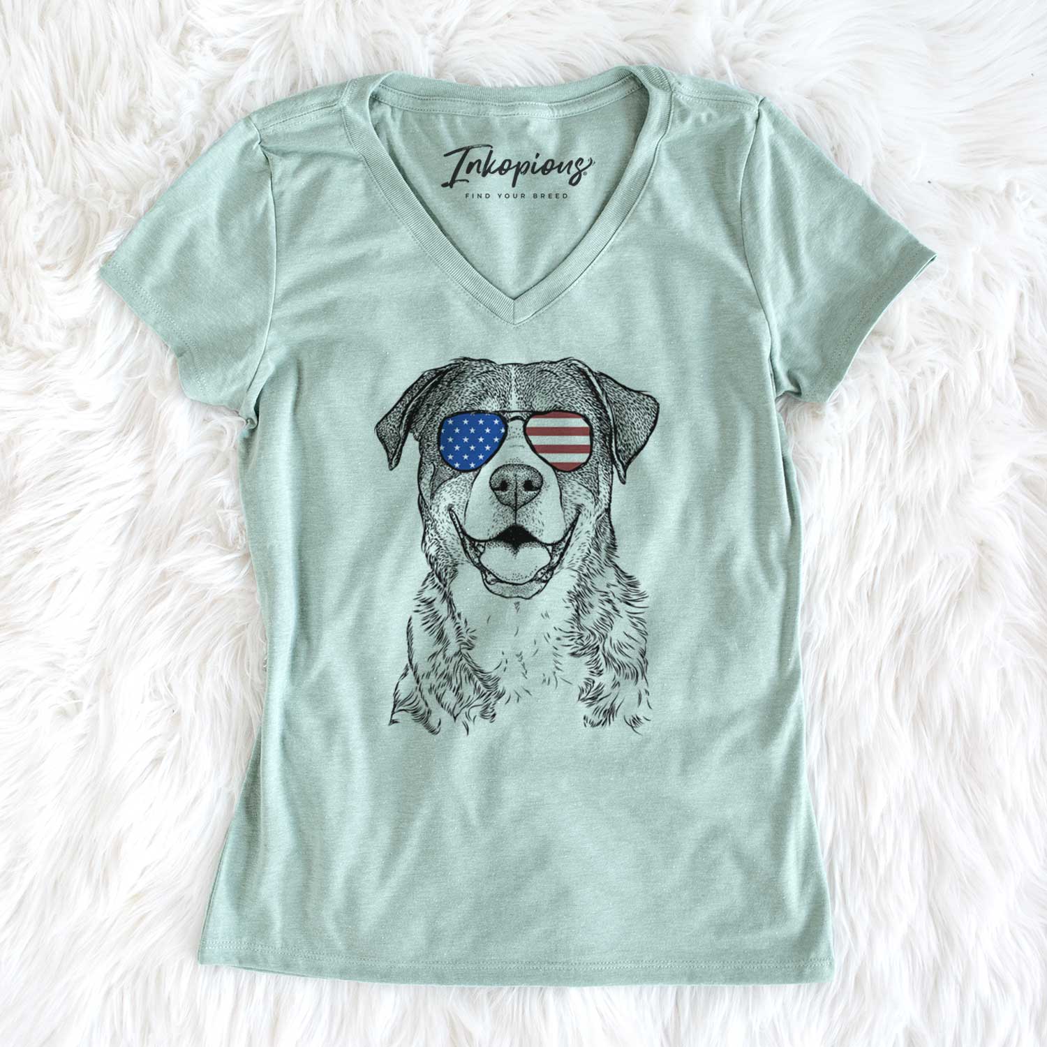 USA Leon the Greater Swiss Mountain Dog - Women's Perfect V-neck Shirt