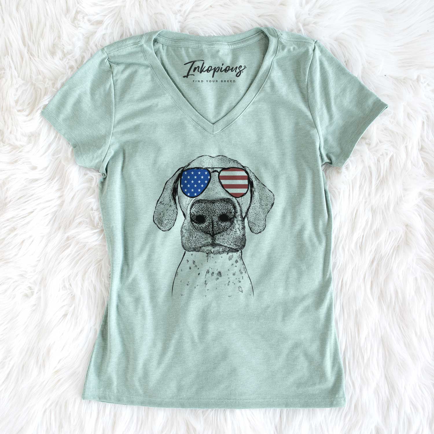 USA Leroy the German Shorthaired Pointer - Women's Perfect V-neck Shirt