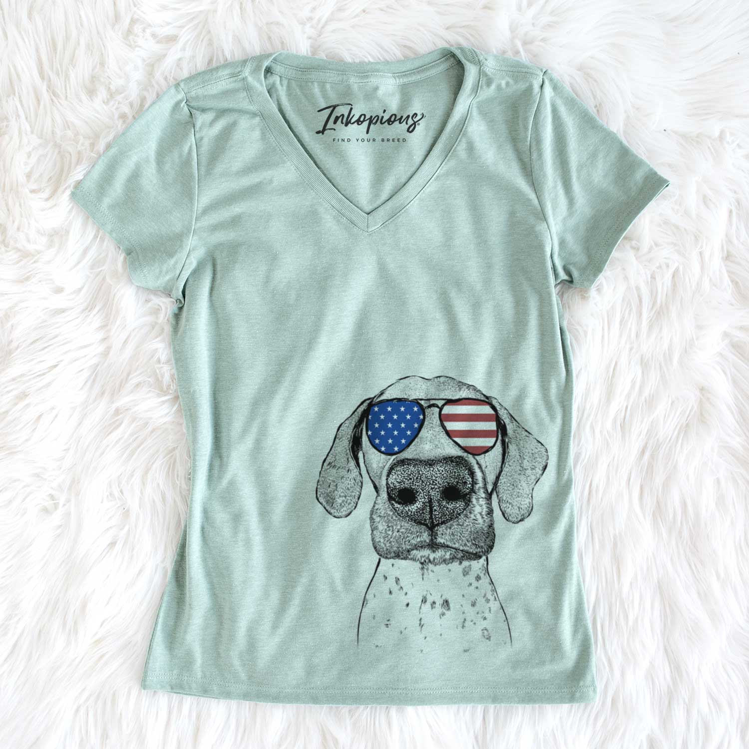 USA Leroy the German Shorthaired Pointer - Women's Perfect V-neck Shirt