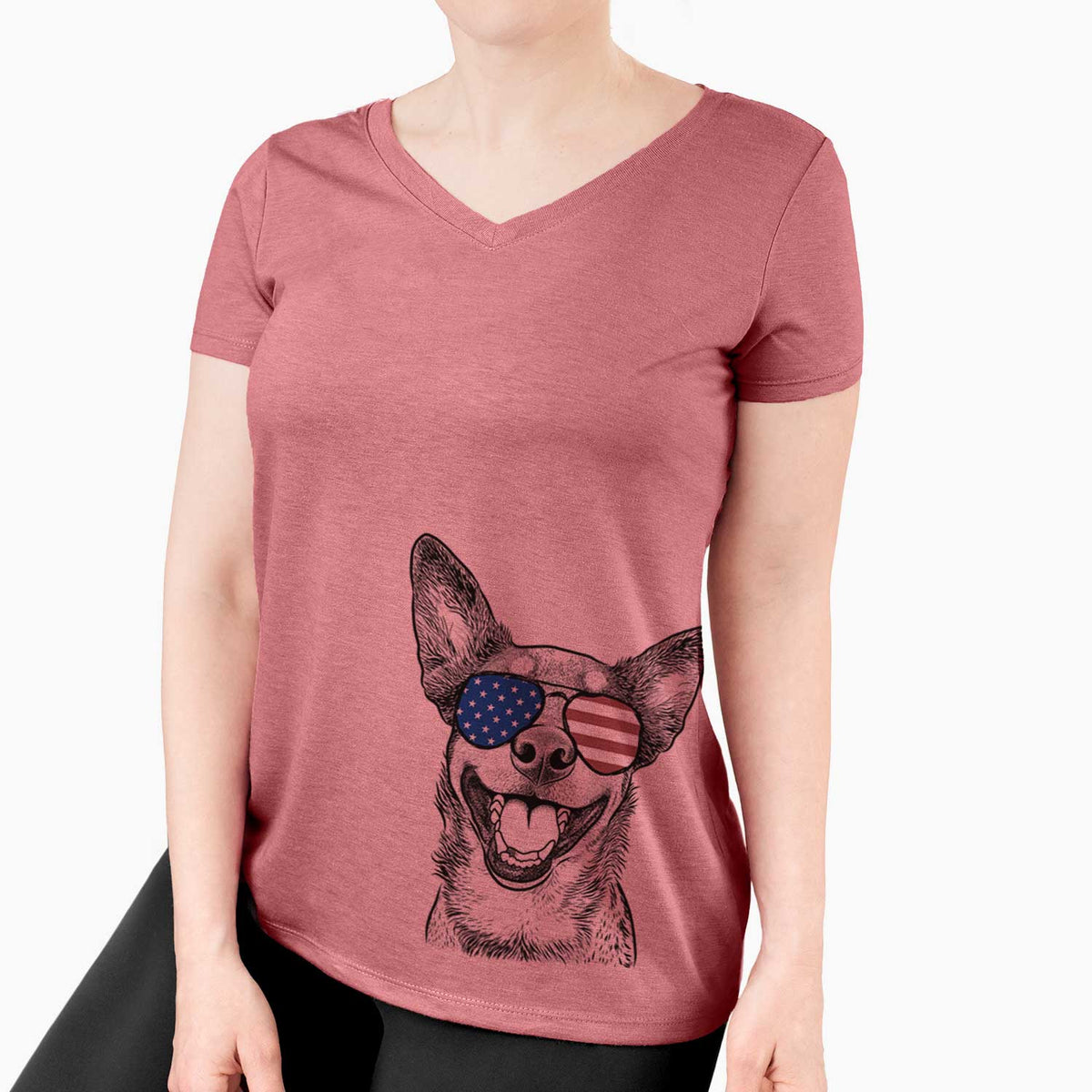 USA Lily the Australian Cattle Dog - Women's Perfect V-neck Shirt