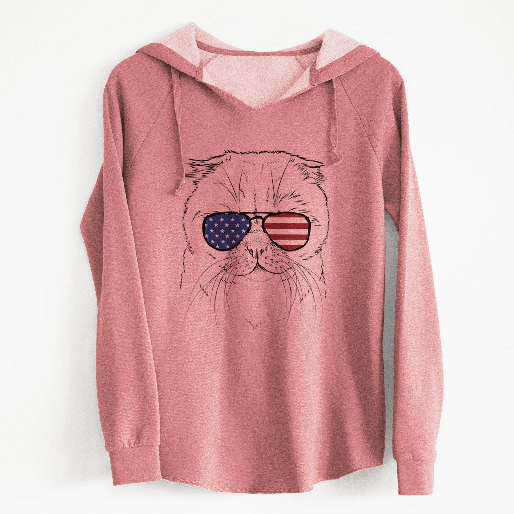 USA Lina the Exotic Fold Cat - Cali Wave Hooded Sweatshirt