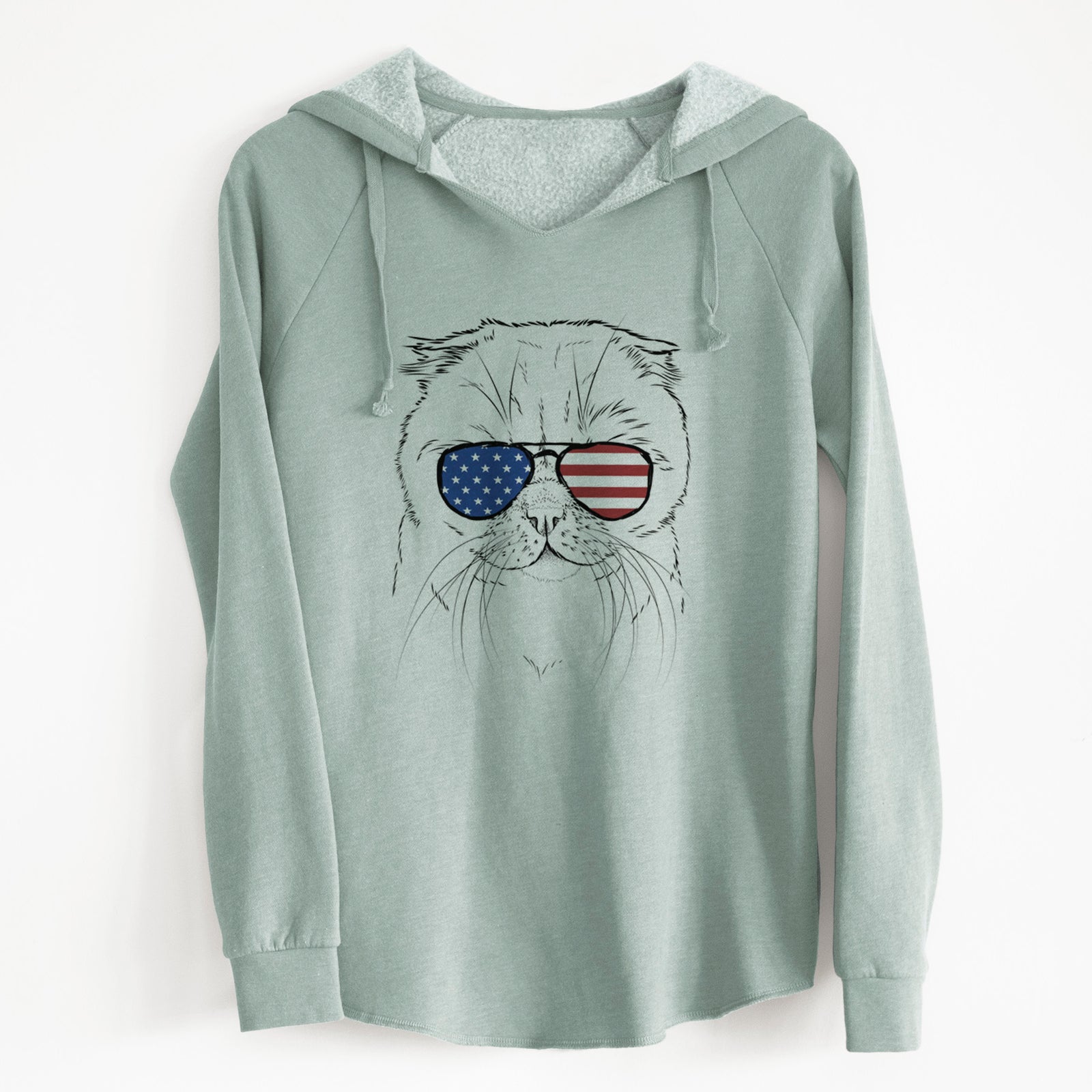USA Lina the Exotic Fold Cat - Cali Wave Hooded Sweatshirt
