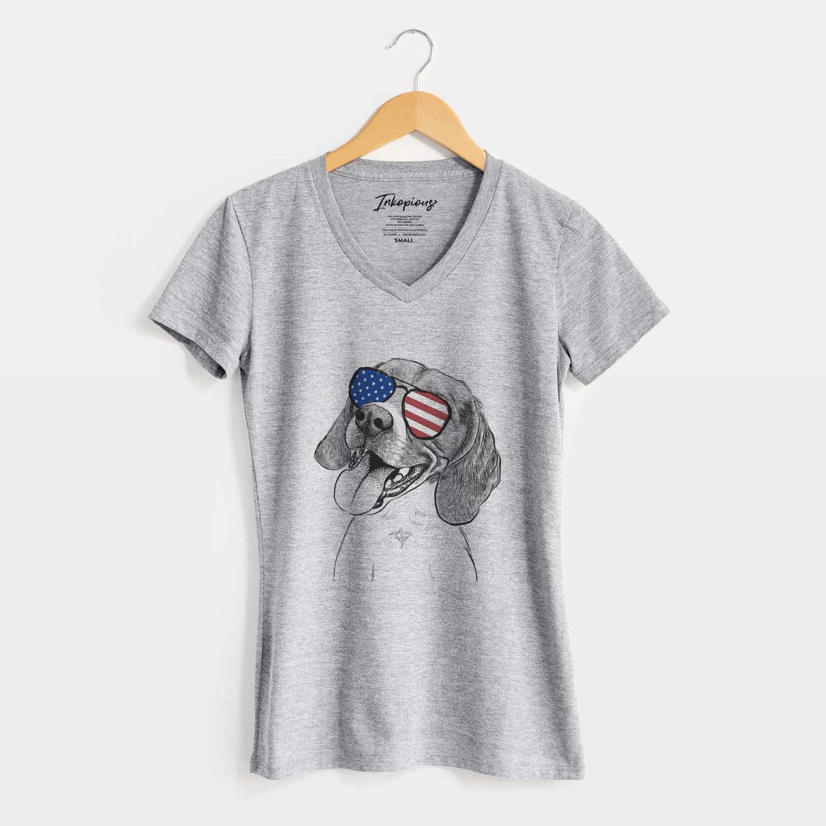 USA Little Bandit the Beagle - Women&#39;s Perfect V-neck Shirt