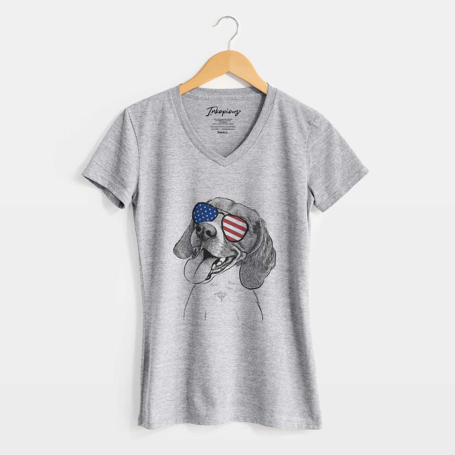 USA Little Bandit the Beagle - Women's Perfect V-neck Shirt