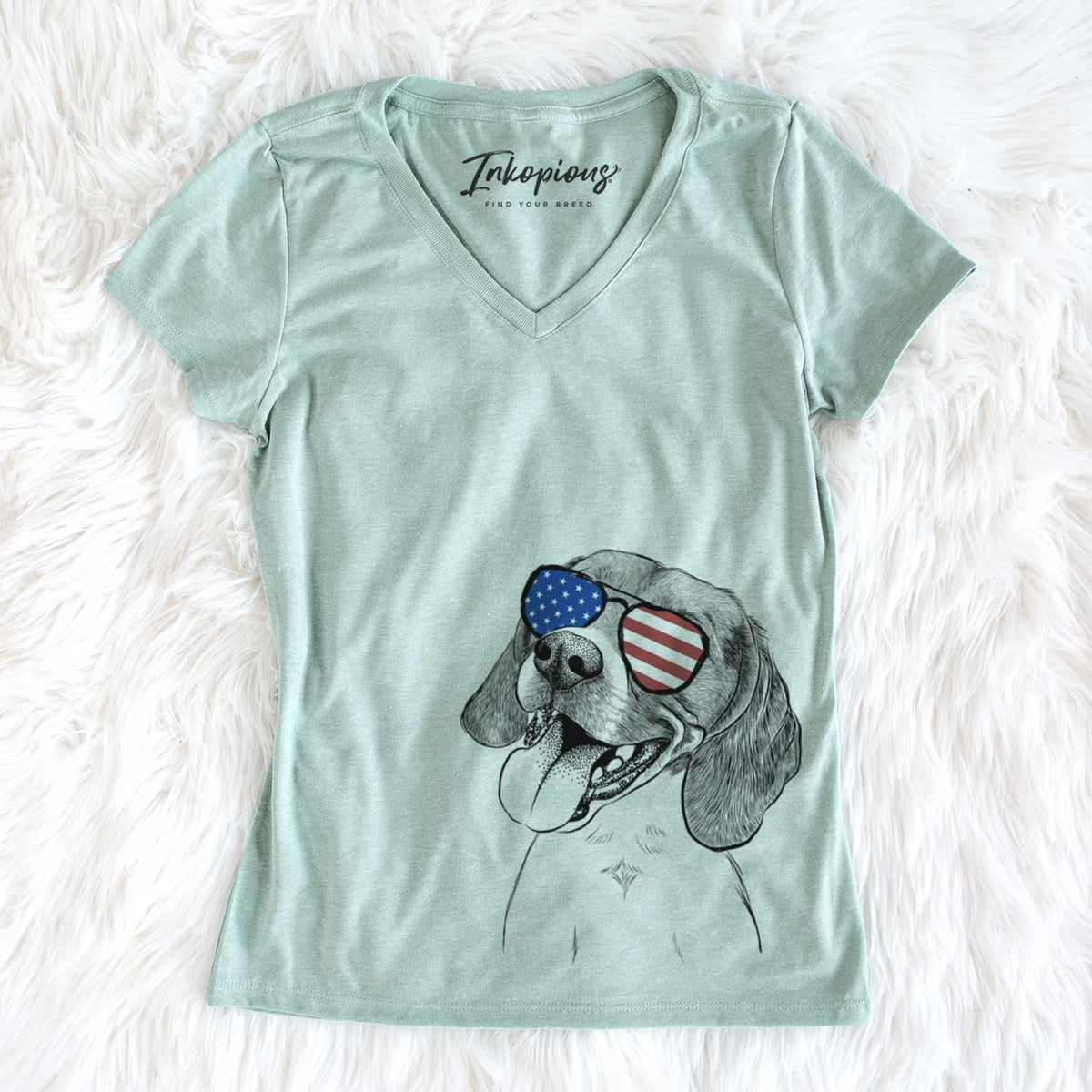 USA Little Bandit the Beagle - Women's Perfect V-neck Shirt