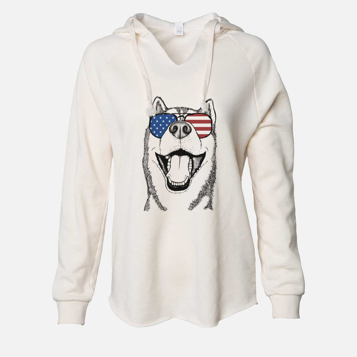 USA Little Country the Siberian Husky - Cali Wave Hooded Sweatshirt