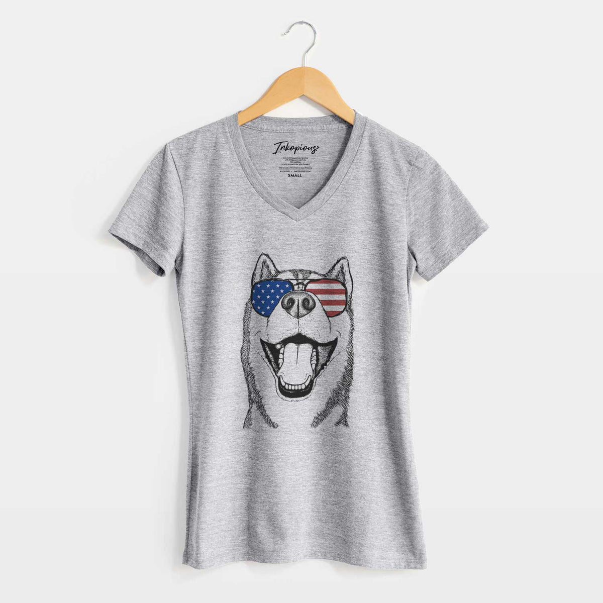 USA Little Country the Siberian Husky - Women&#39;s Perfect V-neck Shirt