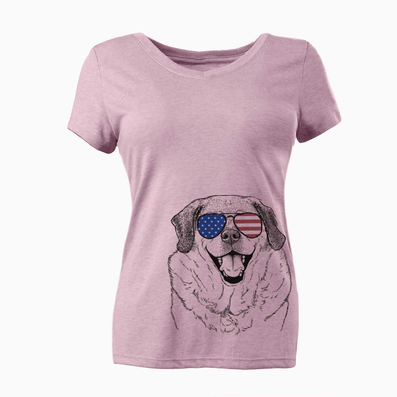 USA Little Man the Puggle - Women's Perfect V-neck Shirt