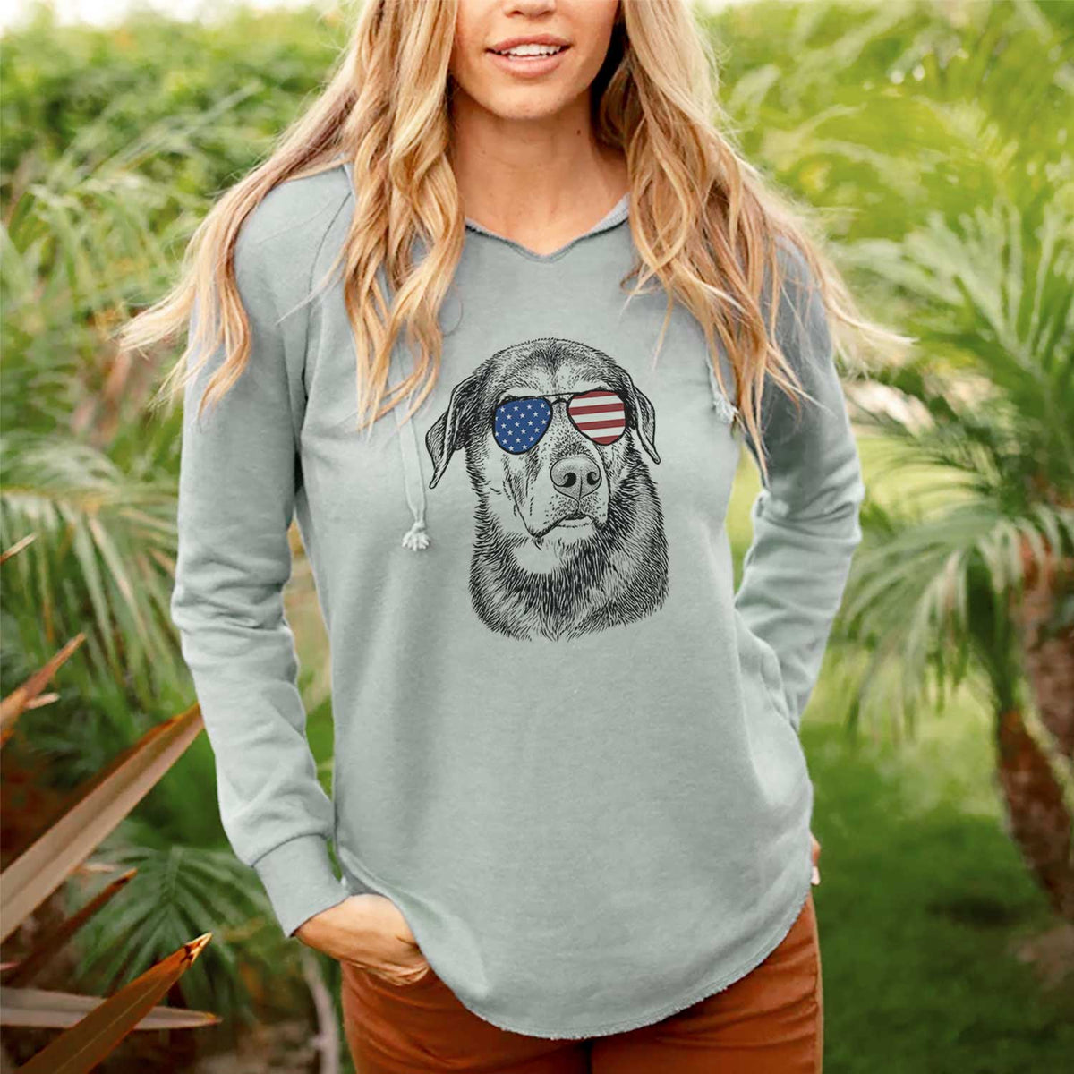 USA Lobo the Shepherd Mix - Cali Wave Hooded Sweatshirt