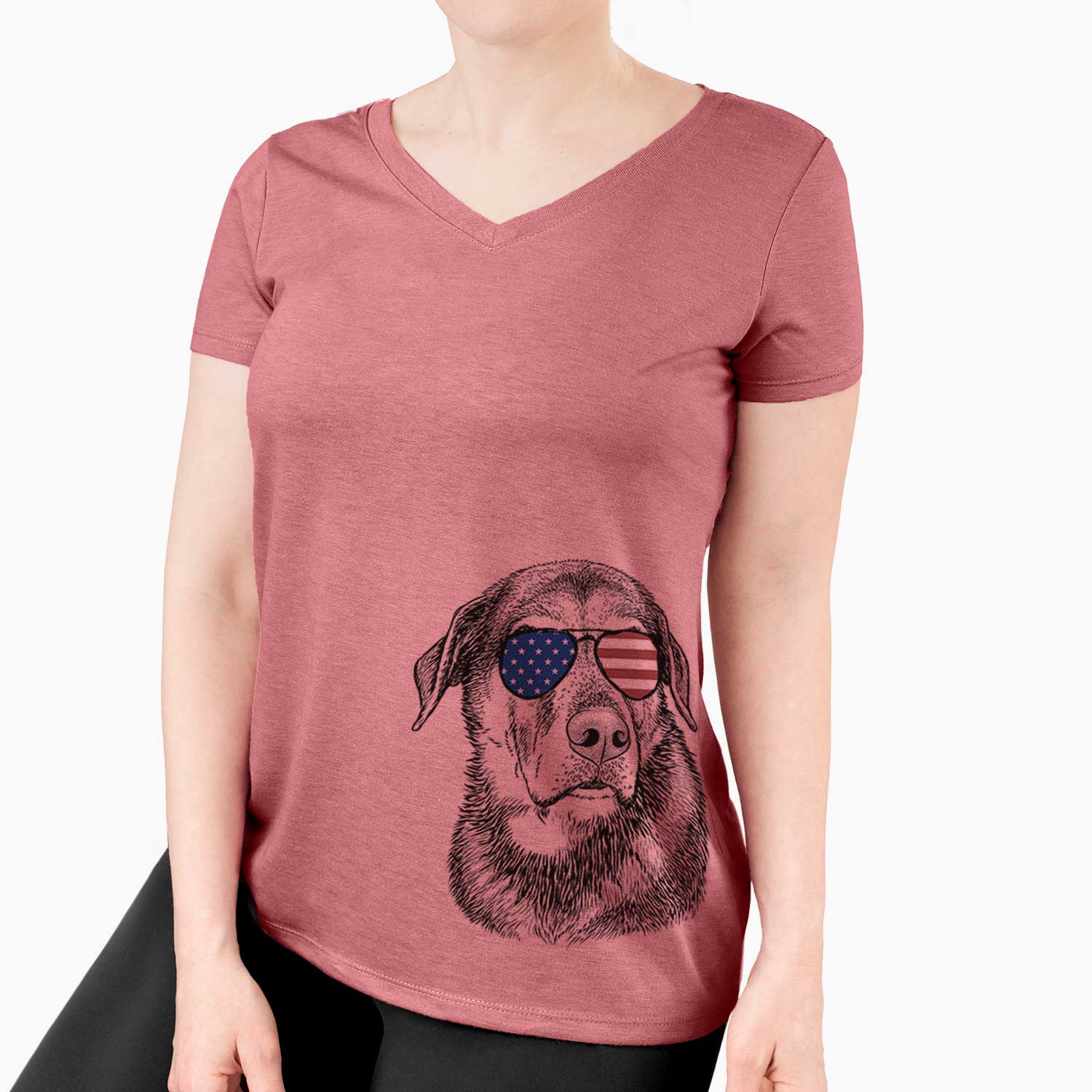 USA Lobo the Shepherd Mix - Women's Perfect V-neck Shirt