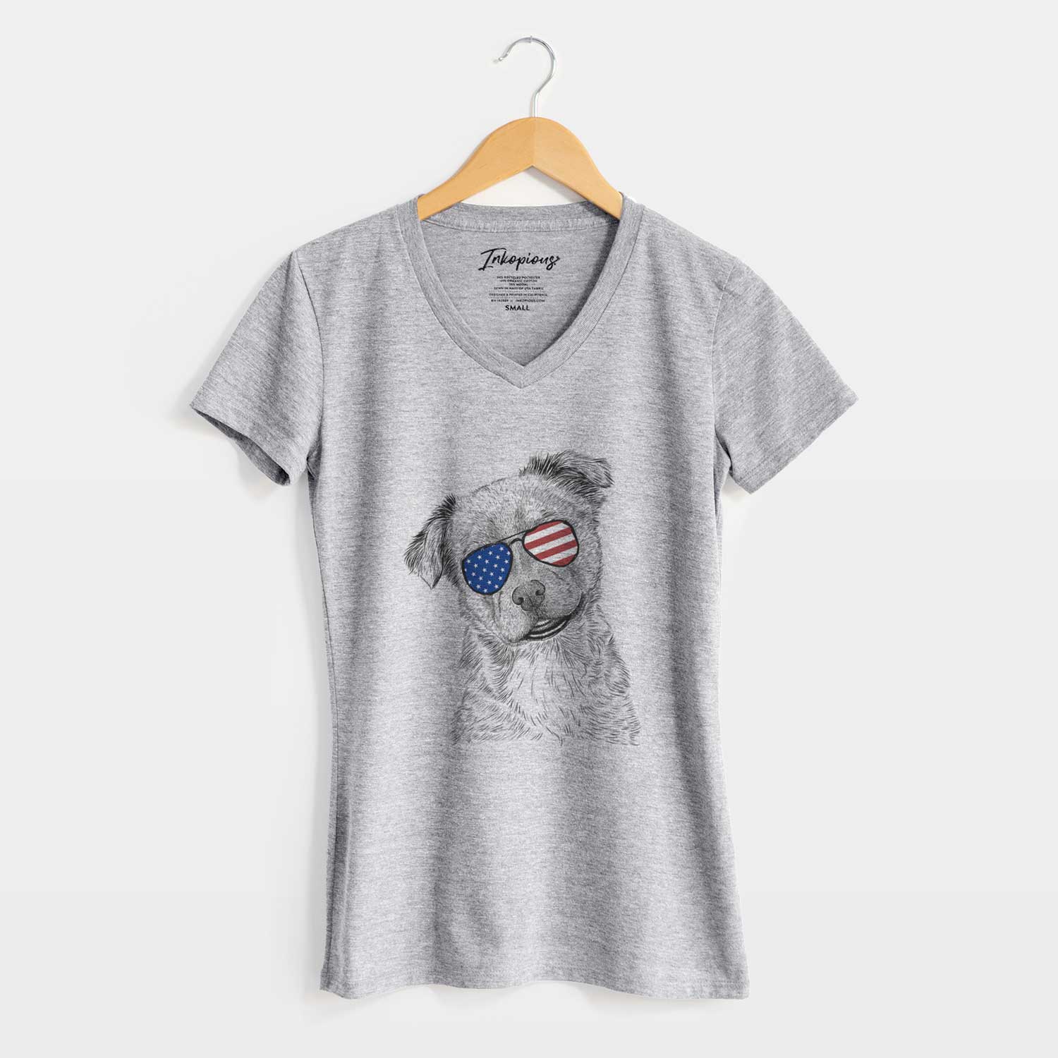 USA Loki Bear the Australian Cattle Dog Mix - Women's Perfect V-neck Shirt