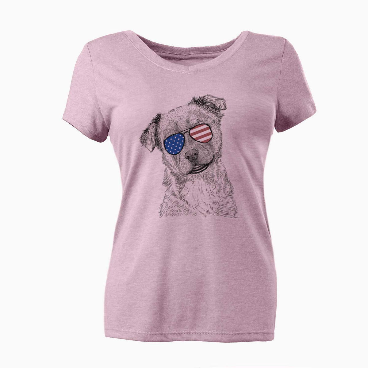 USA Loki Bear the Australian Cattle Dog Mix - Women's Perfect V-neck Shirt