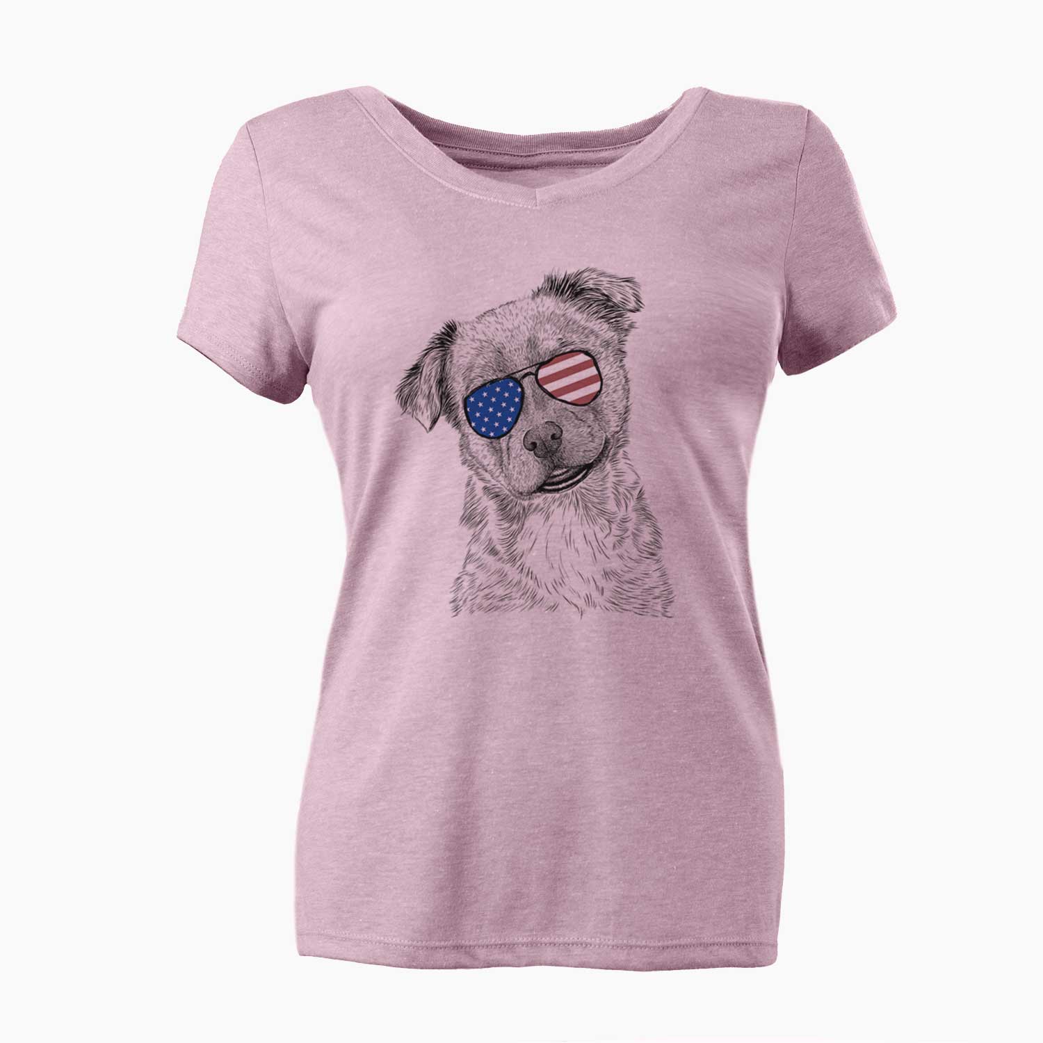 USA Loki Bear the Australian Cattle Dog Mix - Women's Perfect V-neck Shirt