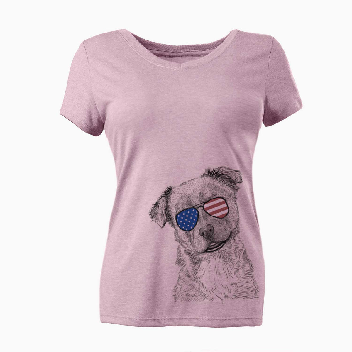 USA Loki Bear the Australian Cattle Dog Mix - Women's Perfect V-neck Shirt