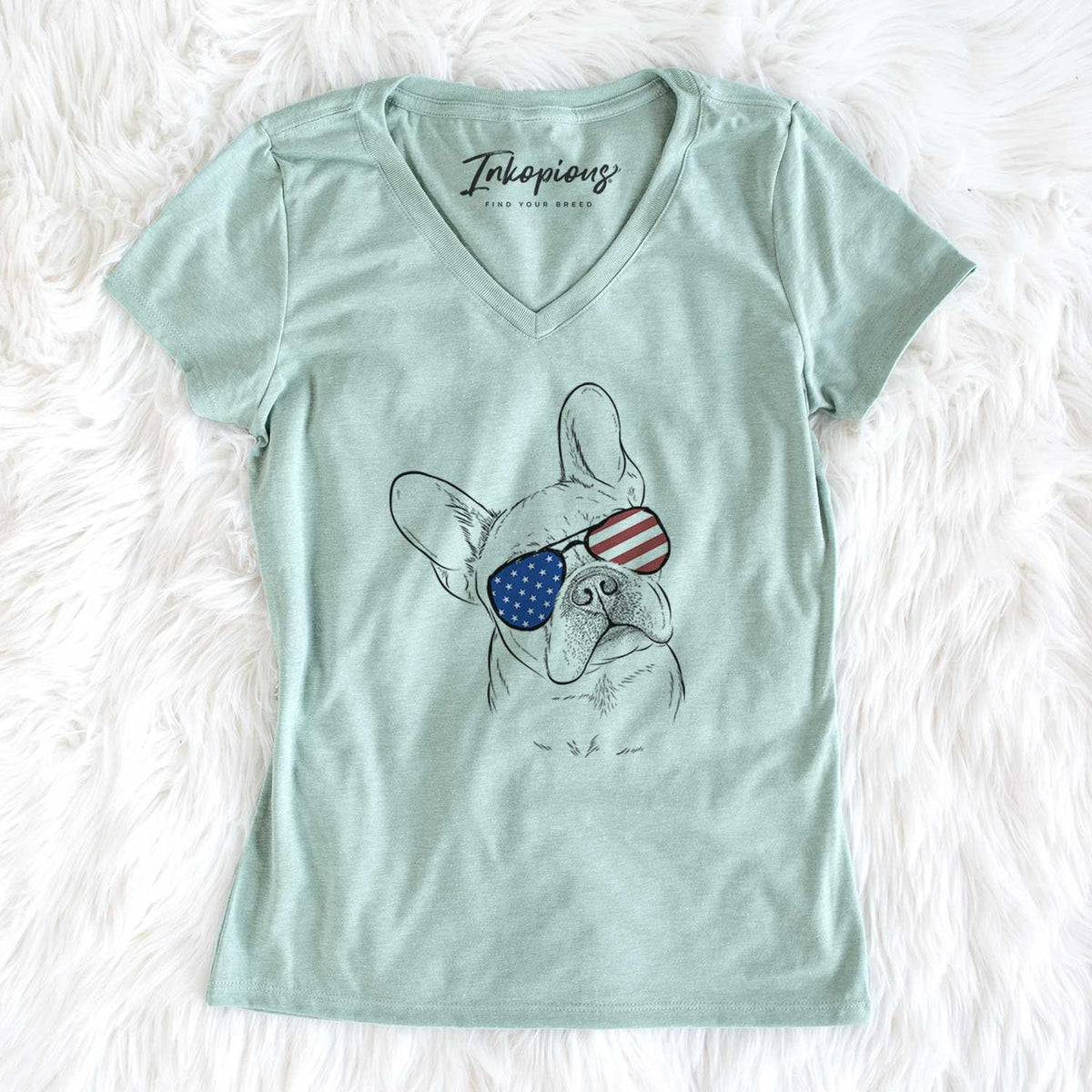 USA Loki the French Bulldog - Women's Perfect V-neck Shirt