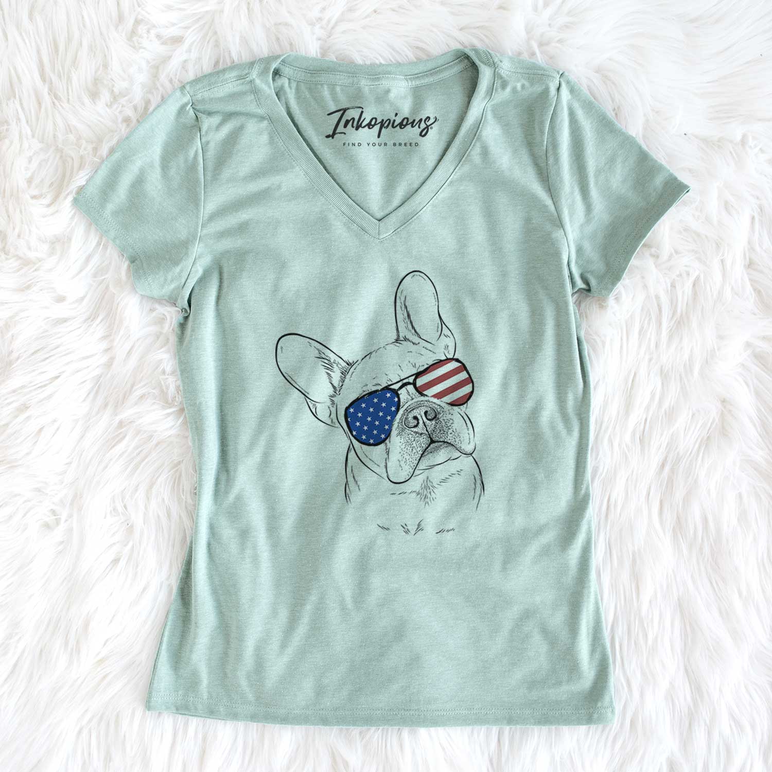 USA Loki the French Bulldog - Women's Perfect V-neck Shirt