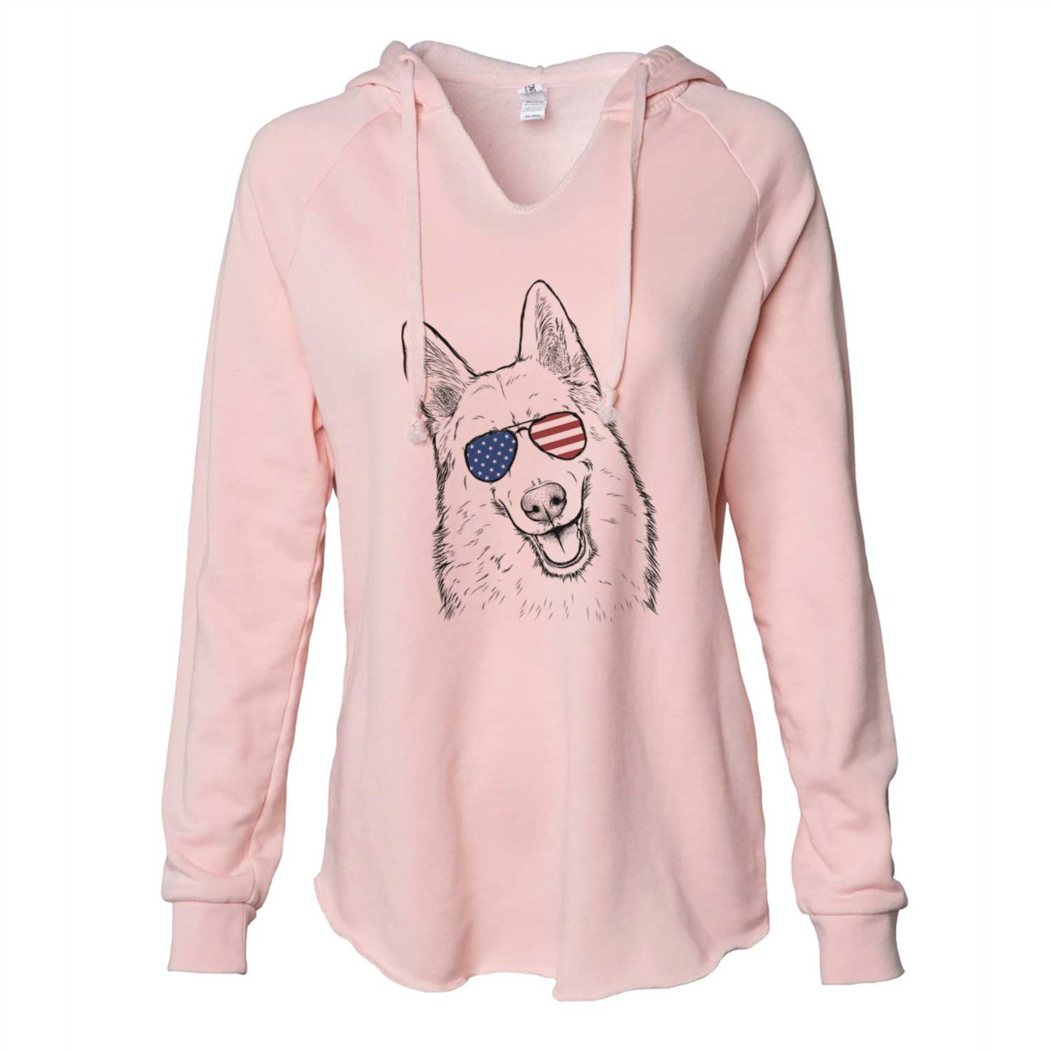 USA Loki the Husky Shepherd Mix - Cali Wave Hooded Sweatshirt