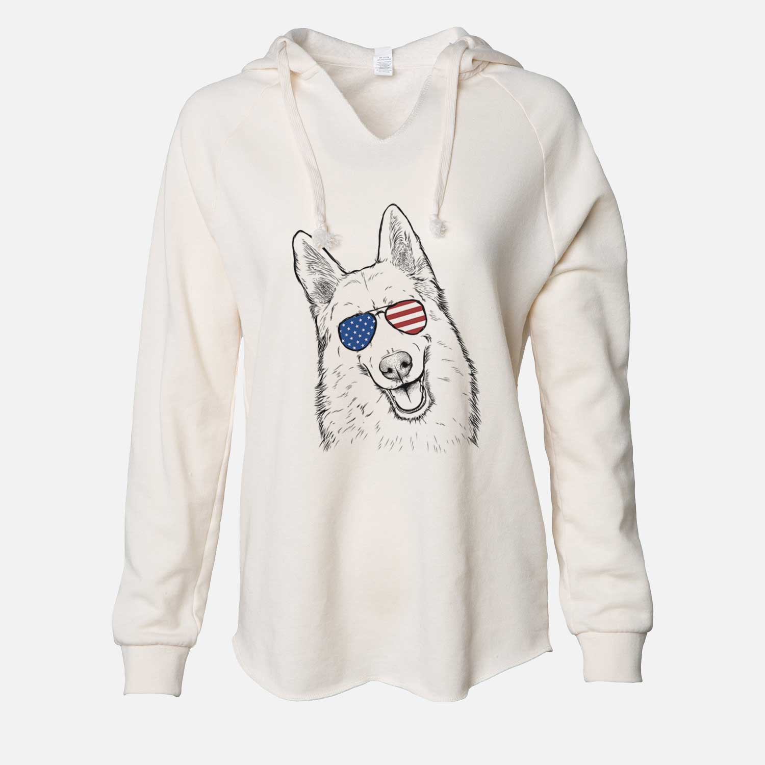 USA Loki the Husky Shepherd Mix - Cali Wave Hooded Sweatshirt