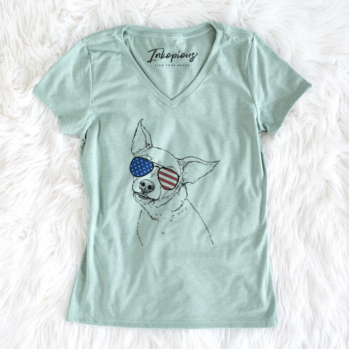USA Lola the Chiweenie - Women's Perfect V-neck Shirt