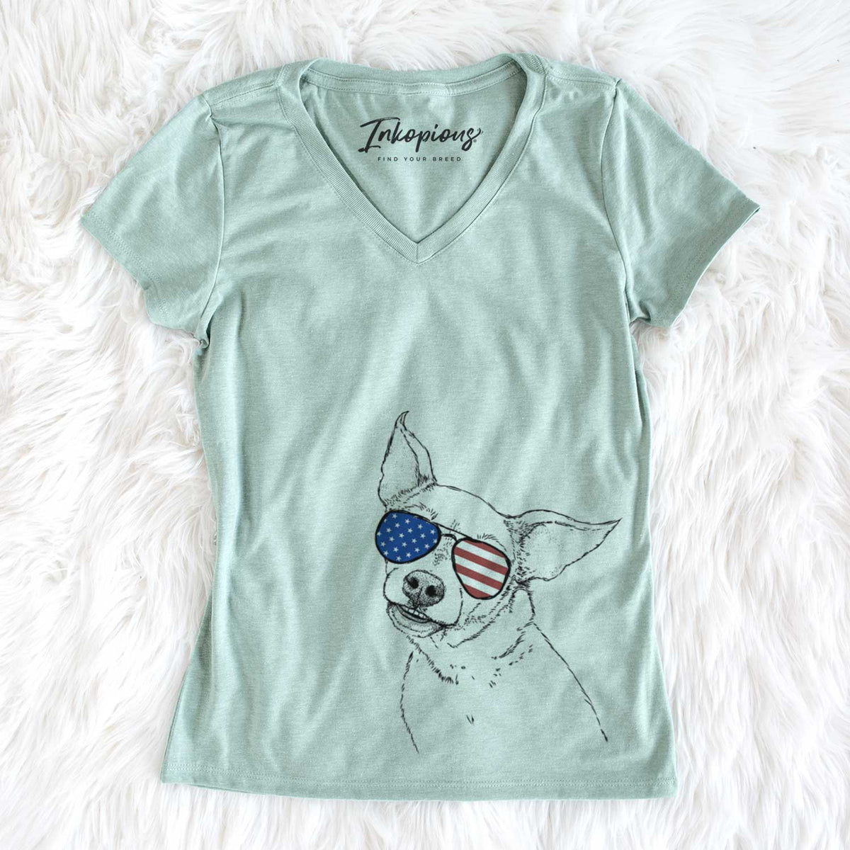 USA Lola the Chiweenie - Women's Perfect V-neck Shirt