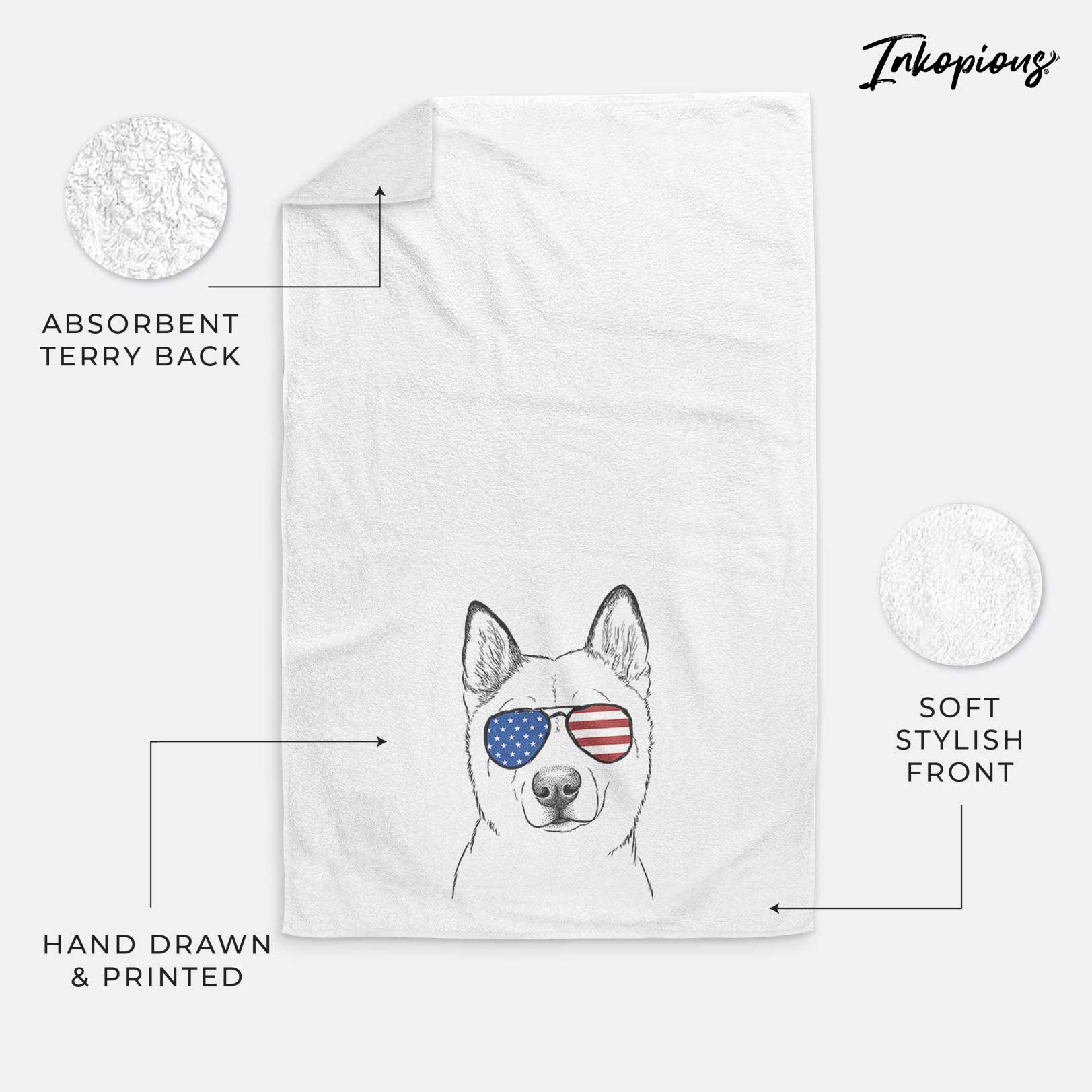 London the Siberian Husky Decorative Hand Towel