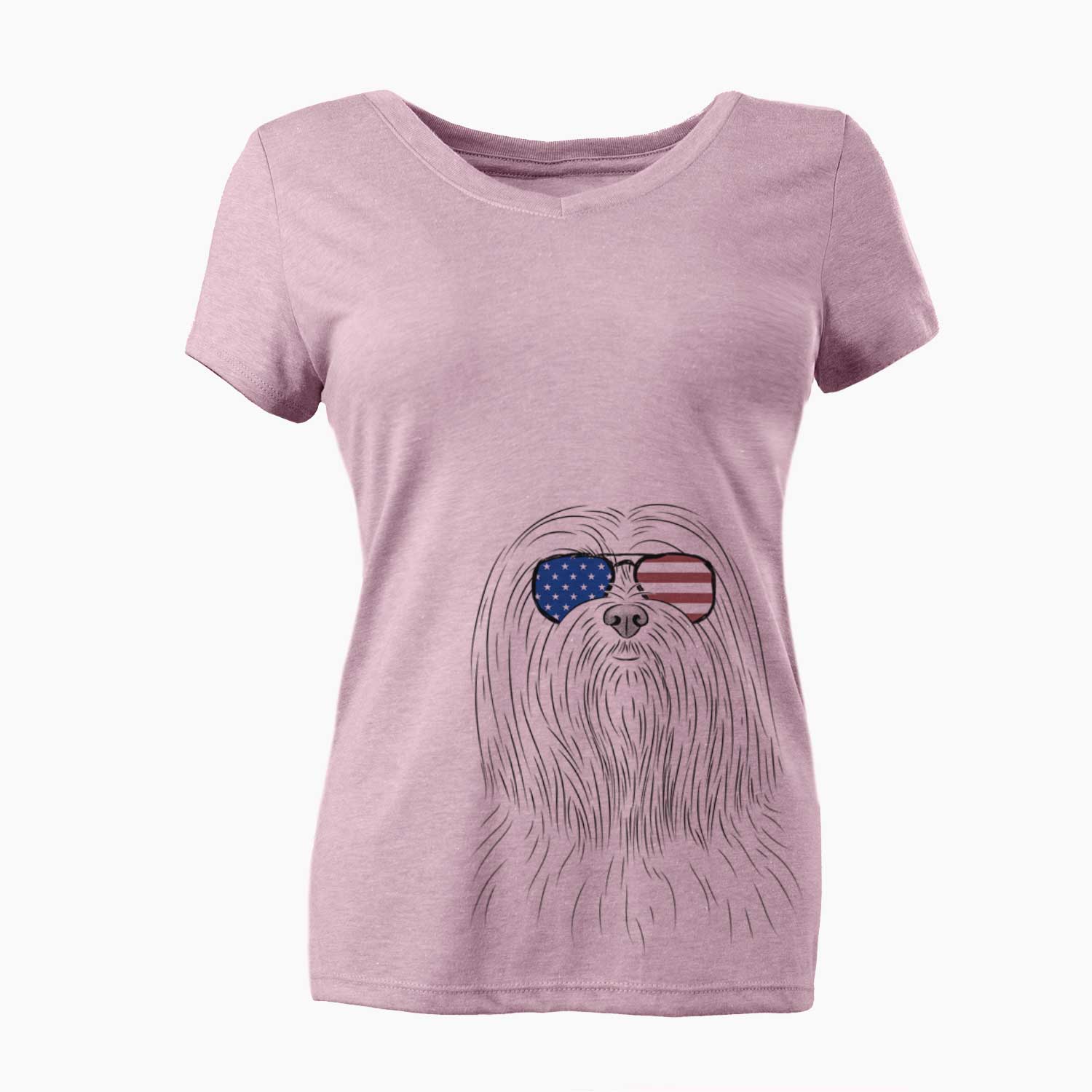 USA Lorenzo the Lhasa Apso - Women's Perfect V-neck Shirt