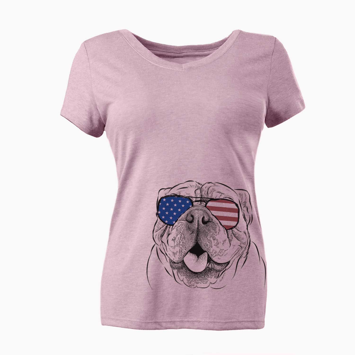USA Louie the English Bulldog - Women's Perfect V-neck Shirt