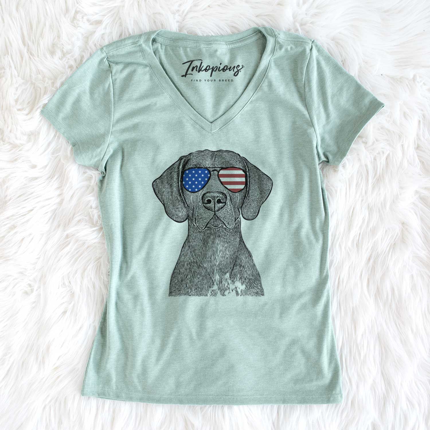 USA Lucifer the German Shorthaired Pointer - Women's Perfect V-neck Shirt