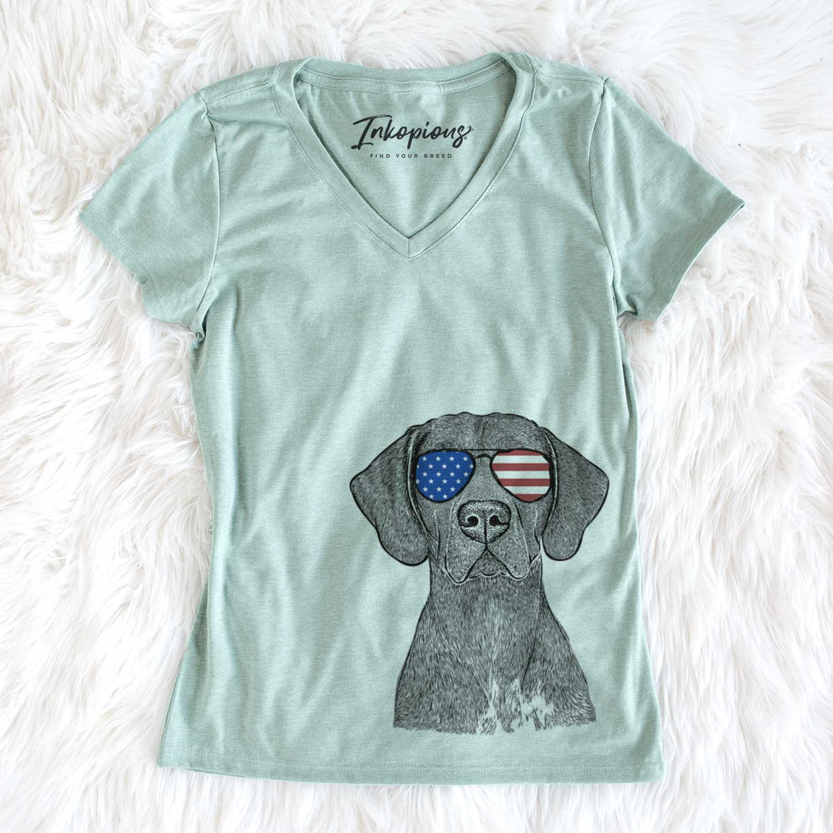 USA Lucifer the German Shorthaired Pointer - Women's Perfect V-neck Shirt