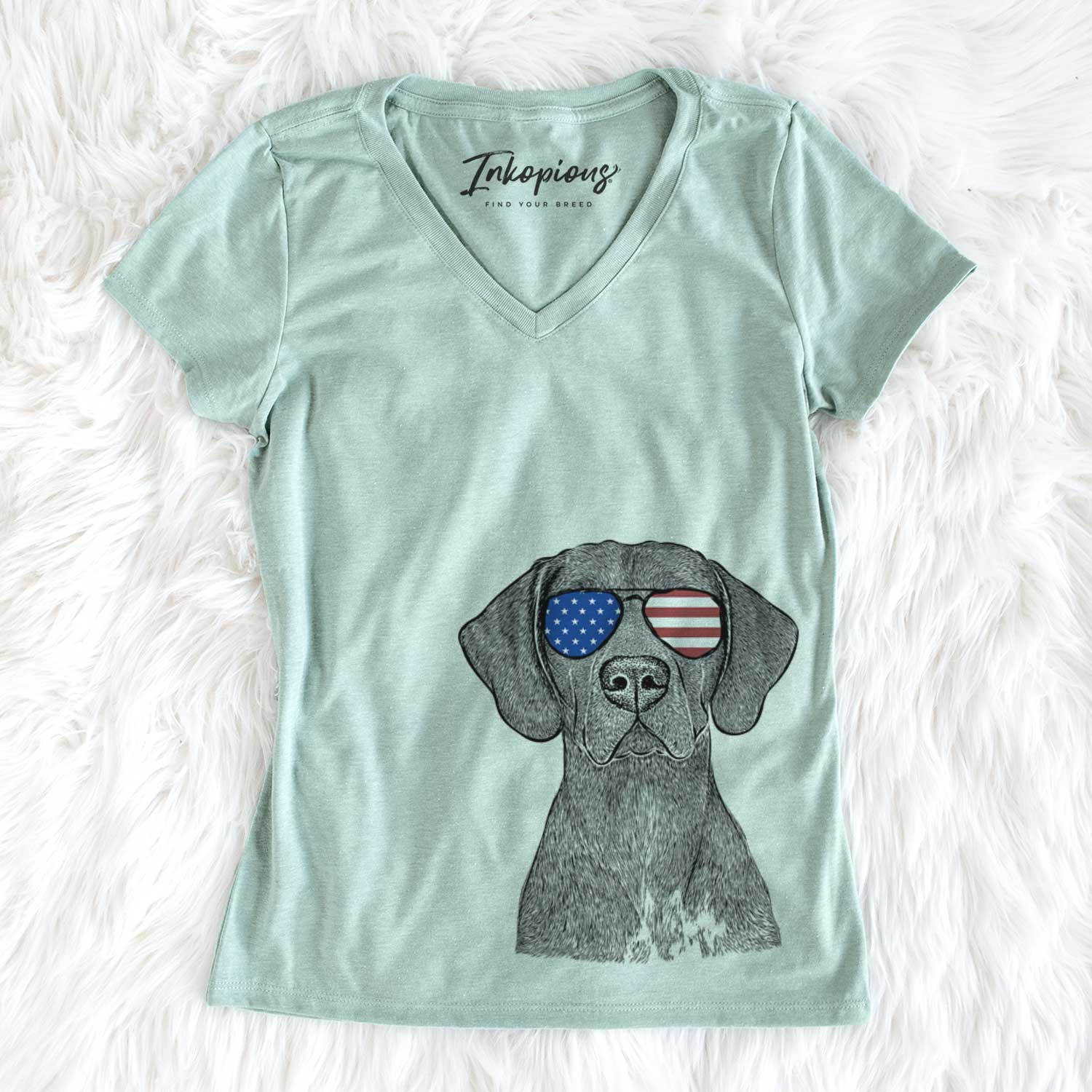 USA Lucifer the German Shorthaired Pointer - Women's Perfect V-neck Shirt