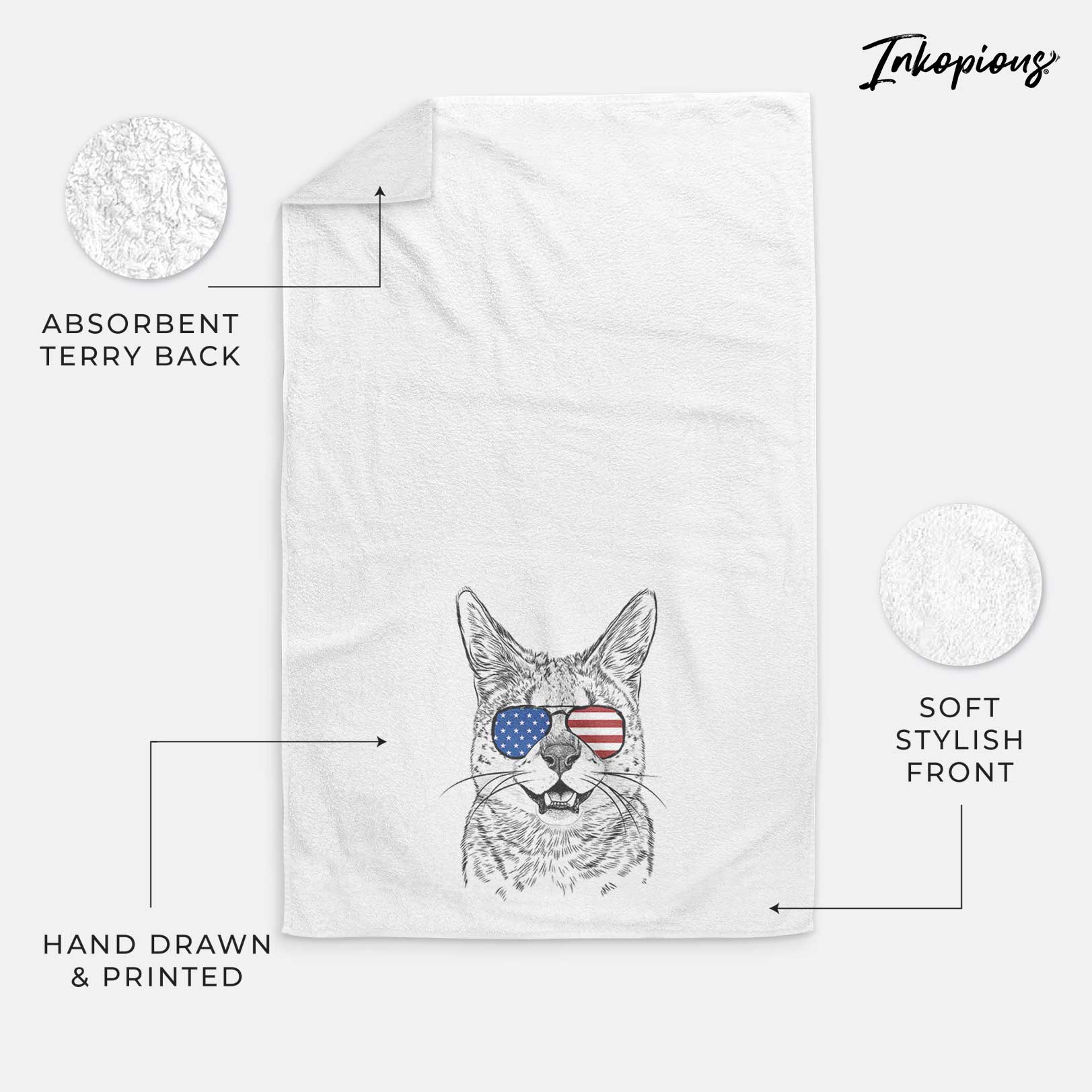 Lucky the Serval Cat Decorative Hand Towel