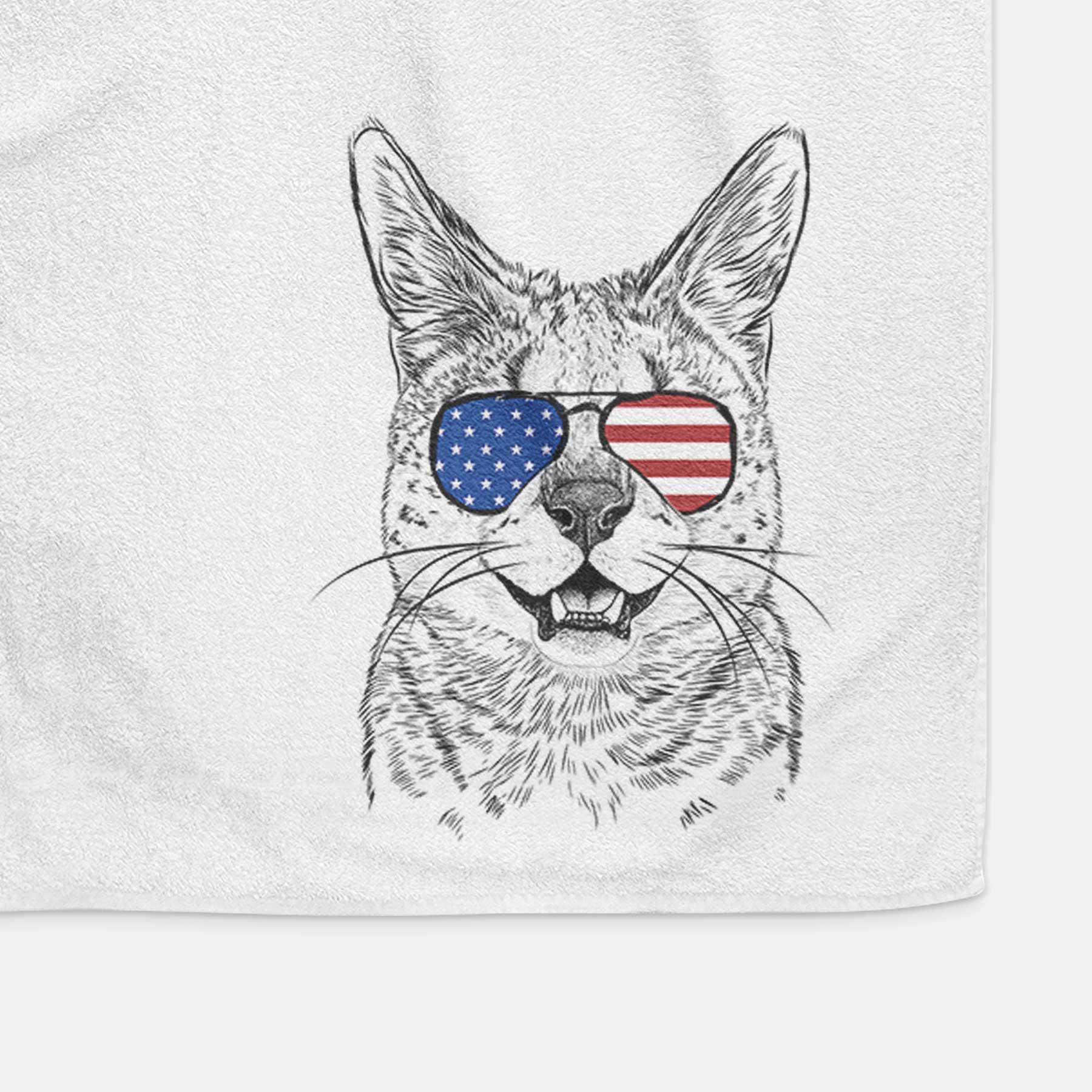 Lucky the Serval Cat Decorative Hand Towel