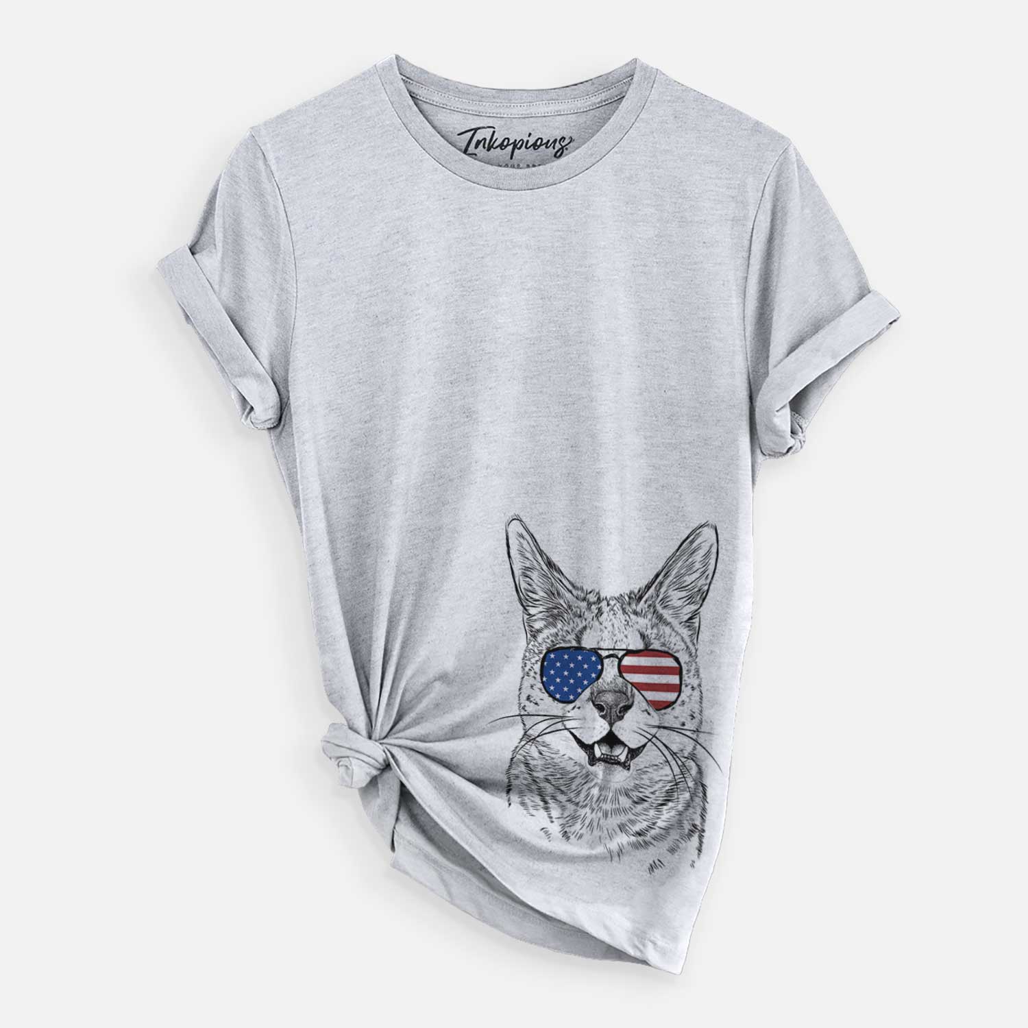 USA Lucky the Serval Cat - Unisex Crewneck