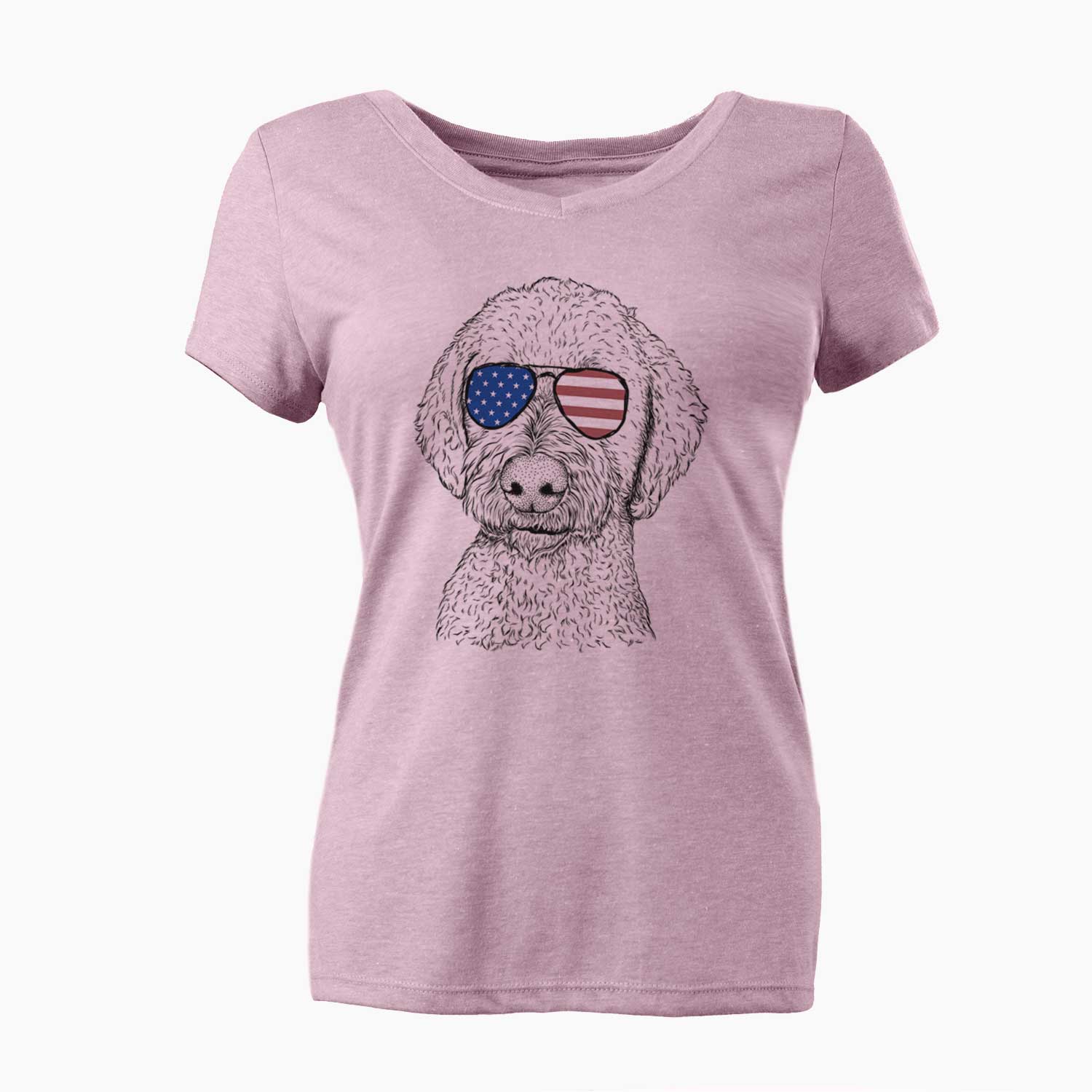 USA Lucy Boo the Goldendoodle - Women's Perfect V-neck Shirt